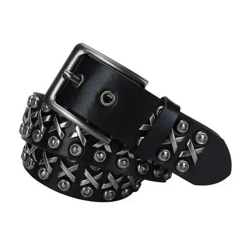 Leather × Vintage Punk Rock Studded Rivet Belts Size ONE SIZE - 2 Thumbnail