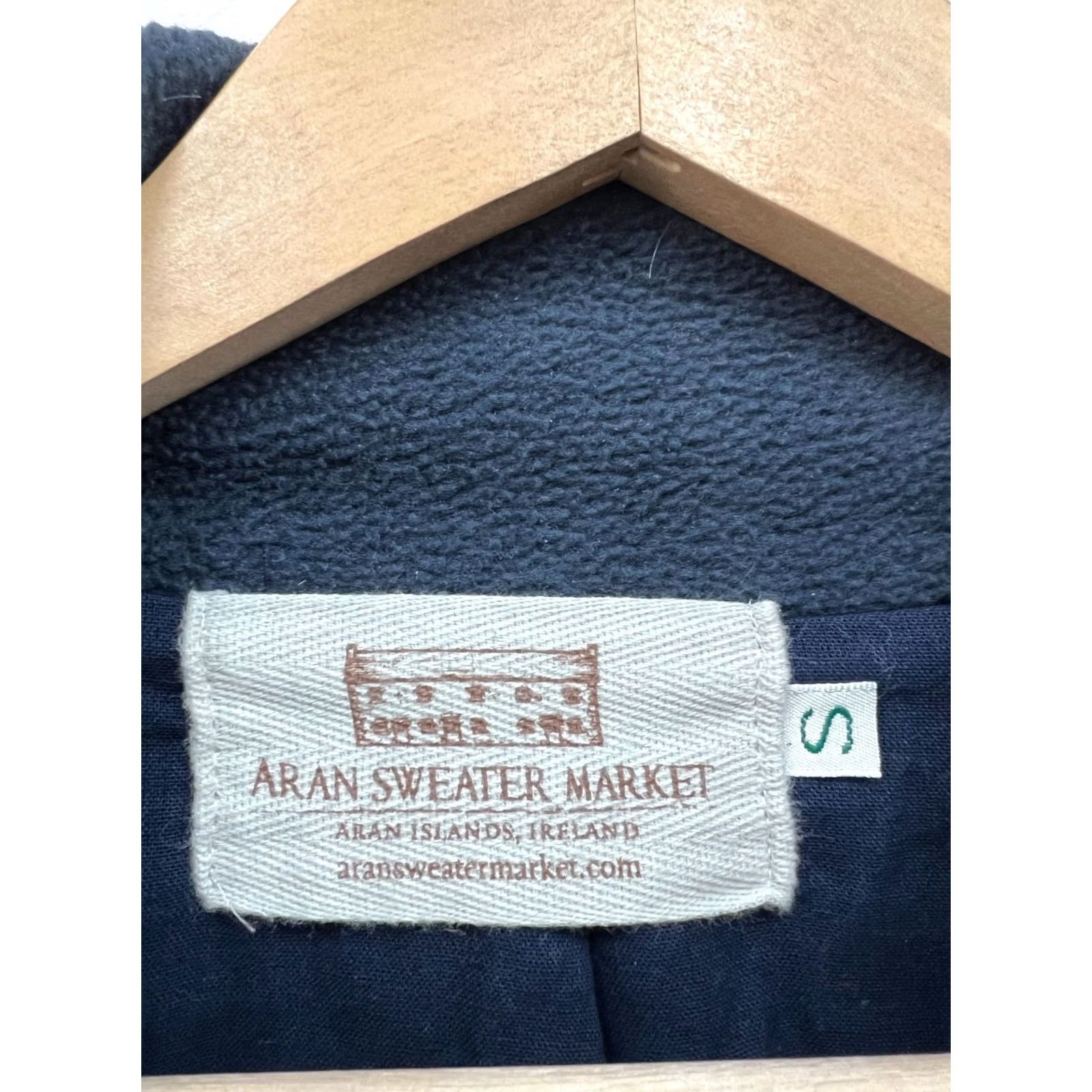 Market Aran Sweater Market 100% Pure Wool Zip Sweater Size S Men Wool Blue Pullover Knit Long Sleeve High Neck Vintage: No Size US S / EU 44-46 / 1 - 6 Thumbnail