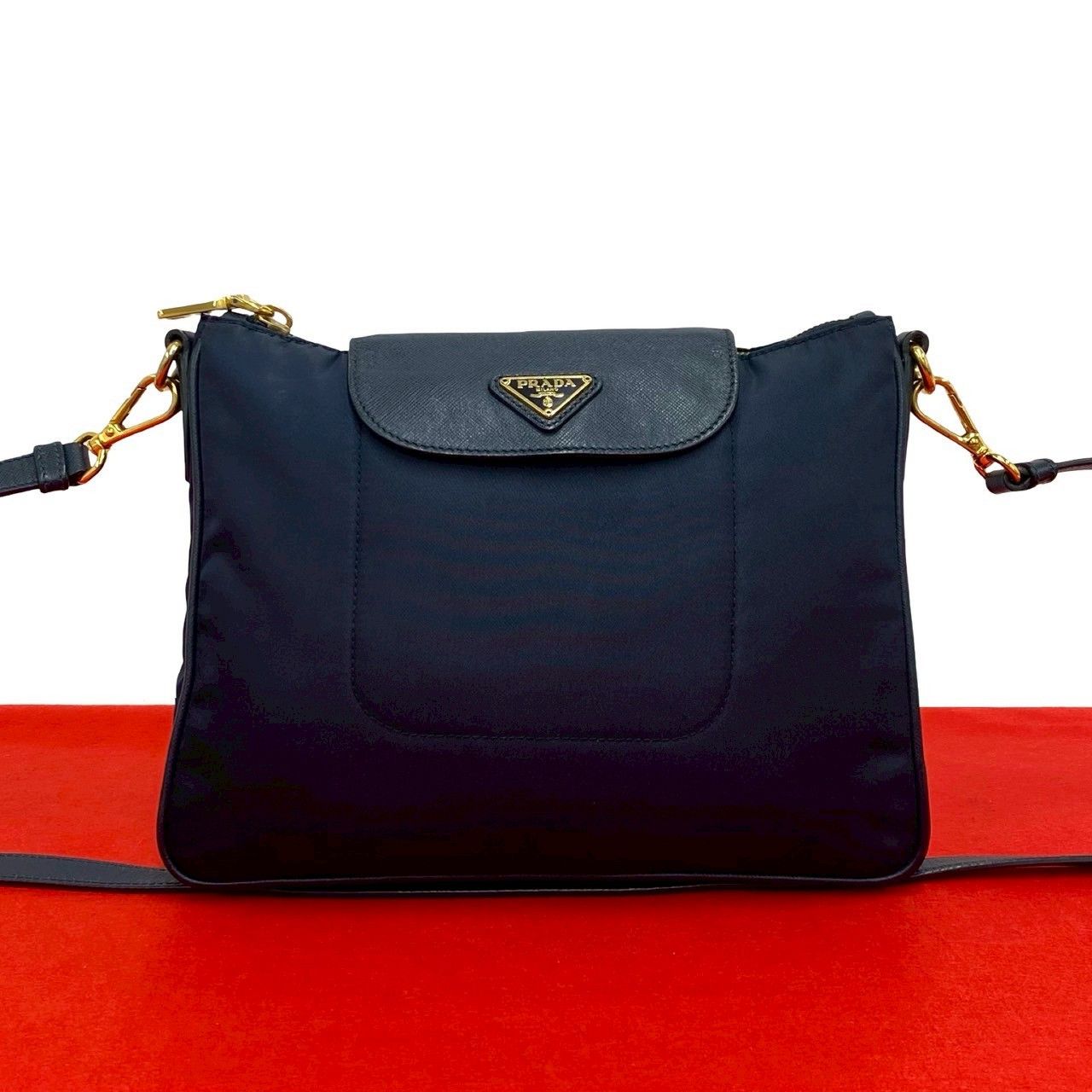 Prada Prada Prada Nylon Leather Shoulder Bag Leather Shoulder Bag 58A165 DUTY FREE for USA Size ONE SIZE - 1 Thumbnail