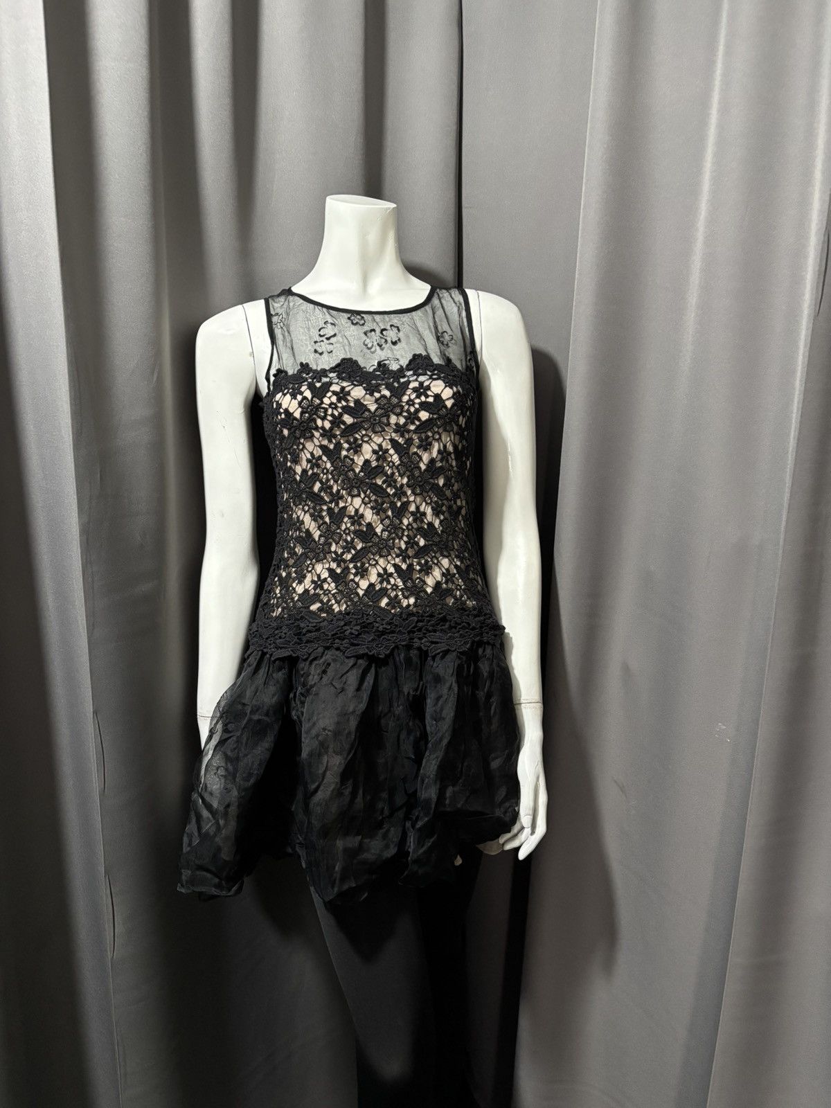 RED Valentino Floral Gothic Sheer Mesh Lace Ballerina Style Dress Size S / US 4 / IT 40 - 1 Thumbnail