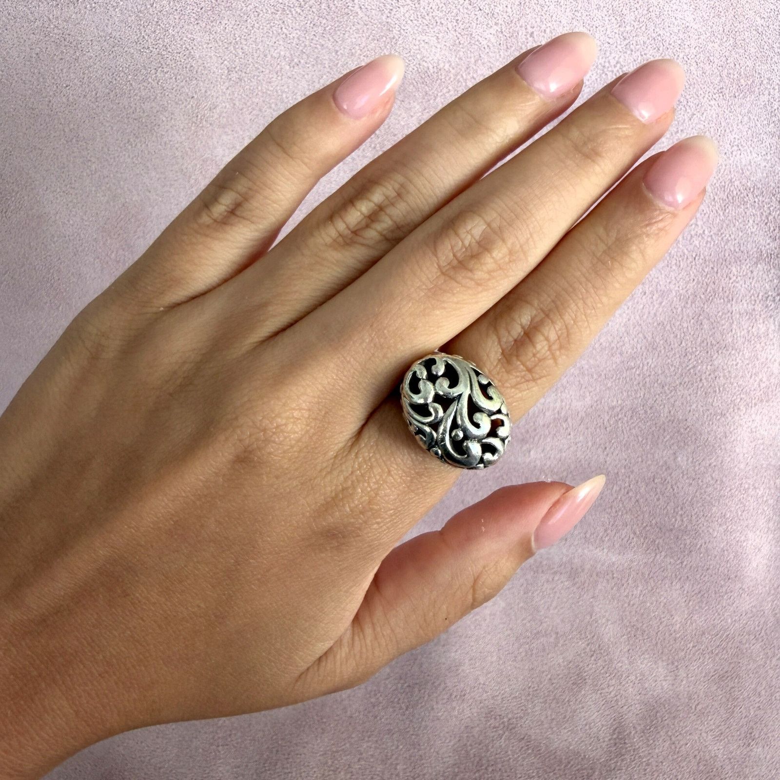 Sterling Silver sterling silver chunky scroll ring size 6.75 Size ONE SIZE - 2 Thumbnail