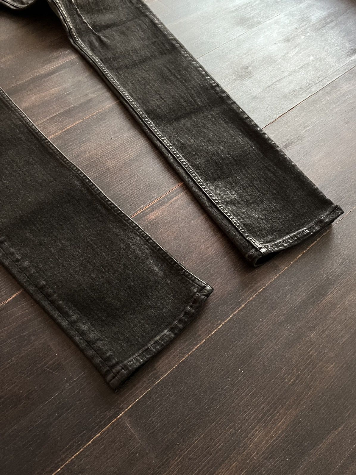Rick Owens × Rick Owens Drkshdw rick owens fw17 “glitter” black waxed detroit cut jeans Size US 30 / EU 46 - 3 Thumbnail