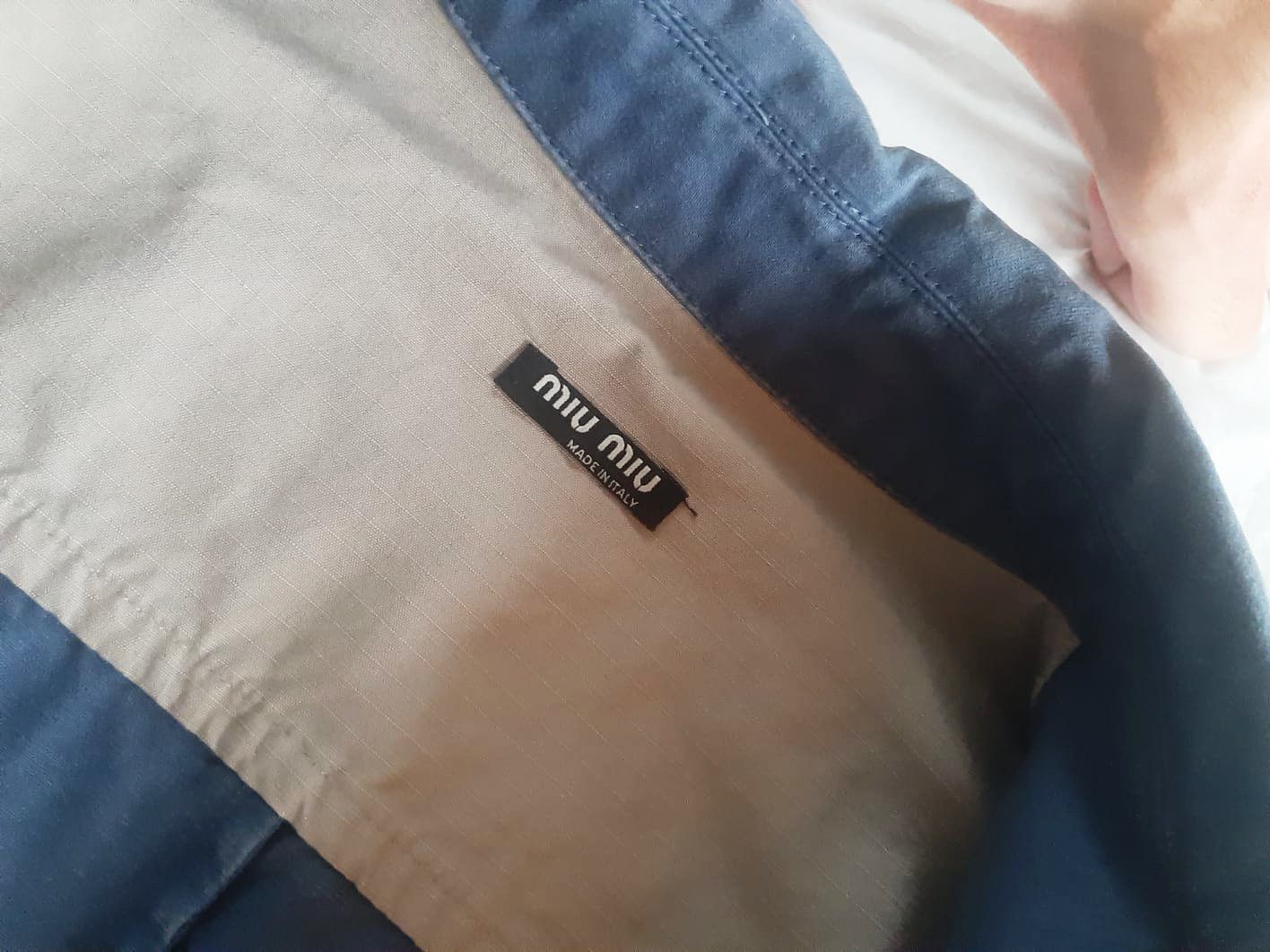 Miu Miu 2000's Vintage Blue Cotton Military Field Jacket