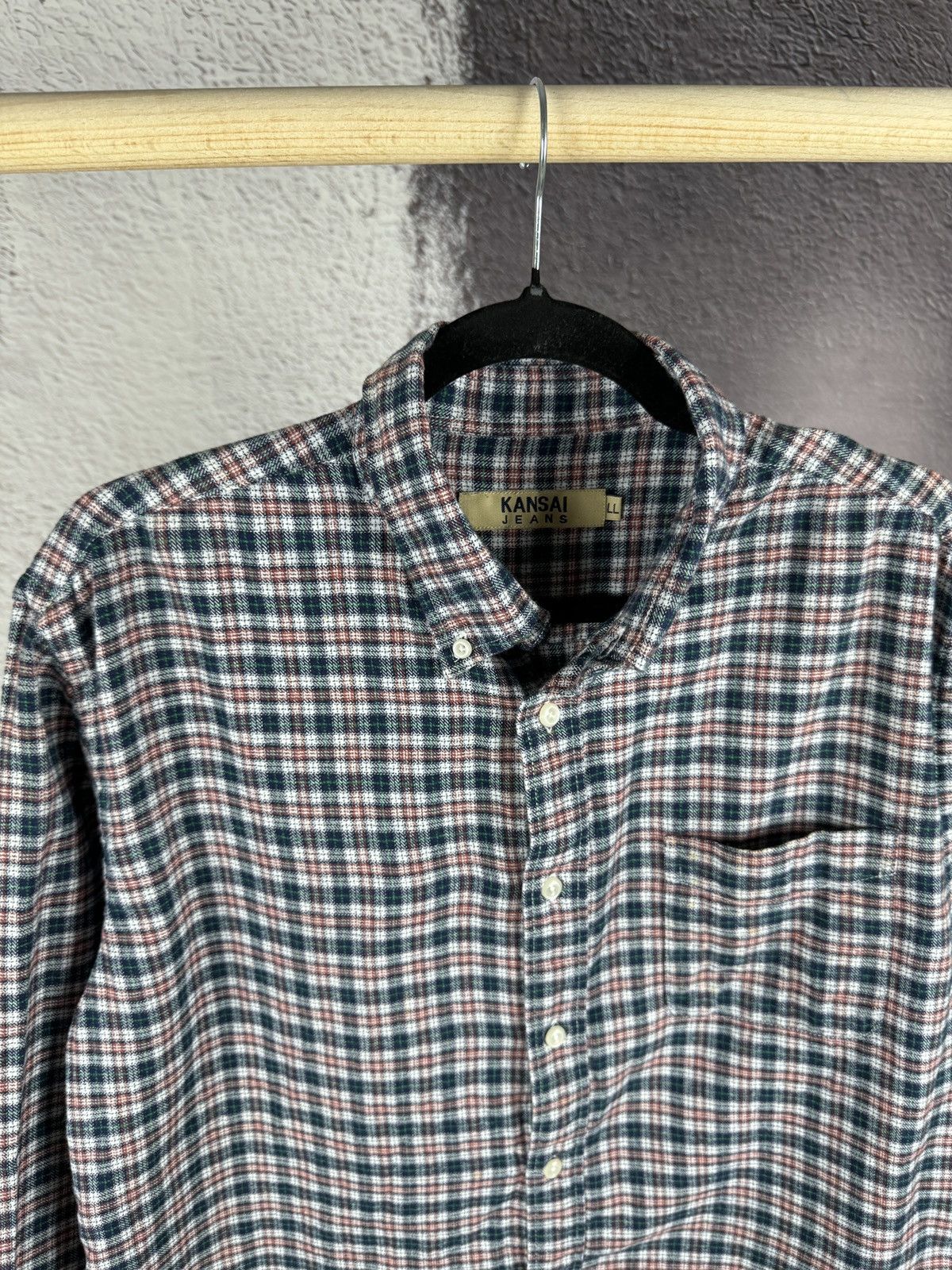 Japanese Brand × Kansai Yamamoto × Vintage Kansai Jeans vintage flannel long sleeve shirt checkered Size US L / EU 52-54 / 3 - 9 Thumbnail