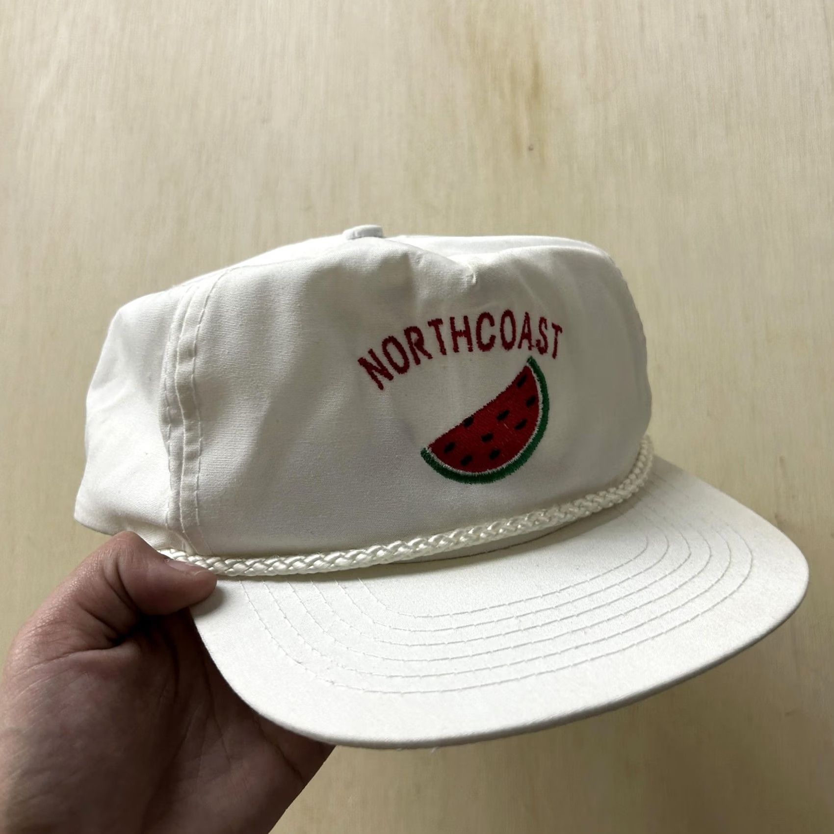 Roper VINTAGE Captain Cap Snap Back Mens One Size White Northcoast Watermelon Rope Cap Size ONE SIZE - 2 Thumbnail
