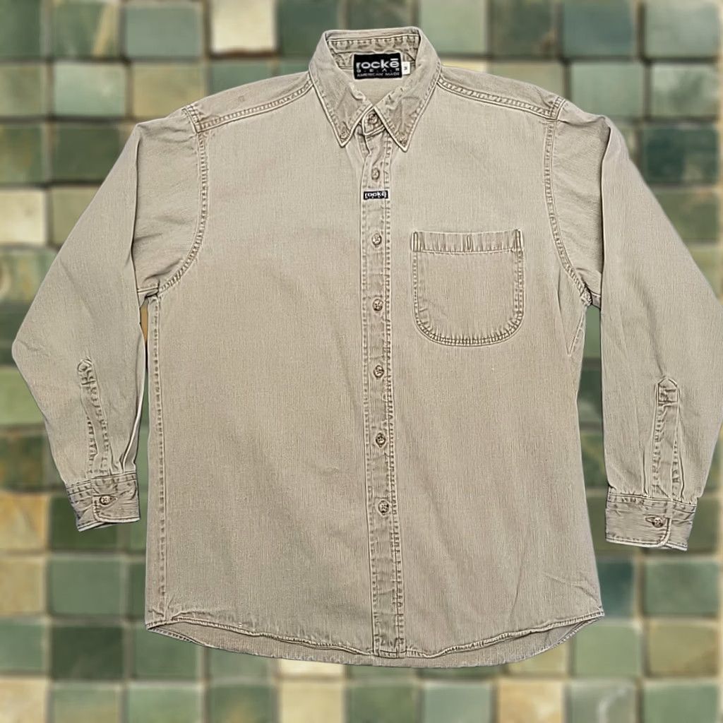 Etro VINTAGE ROCKE Gear Shirt Mens M Beige Corduroy Long Sleeve Retro 90s Classic USA Size US M / EU 48-50 / 2 - 1 Thumbnail