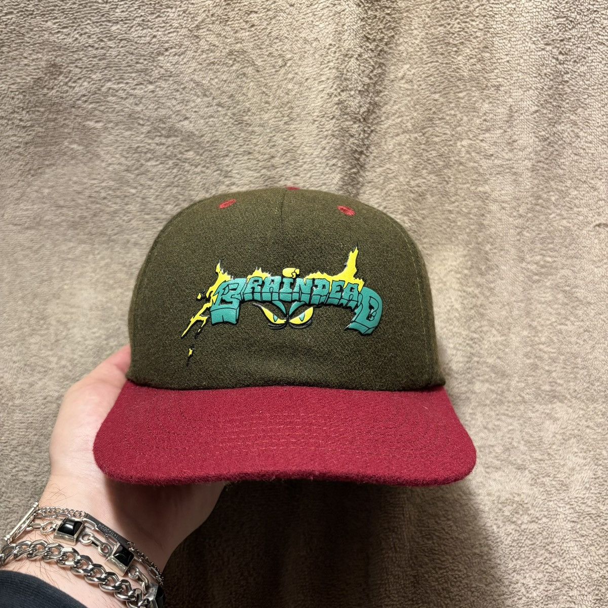 Brain Dead Vintage Brain Dead Wool Hat StrapBack Cap Logo Spell Out Size ONE SIZE - 2 Thumbnail