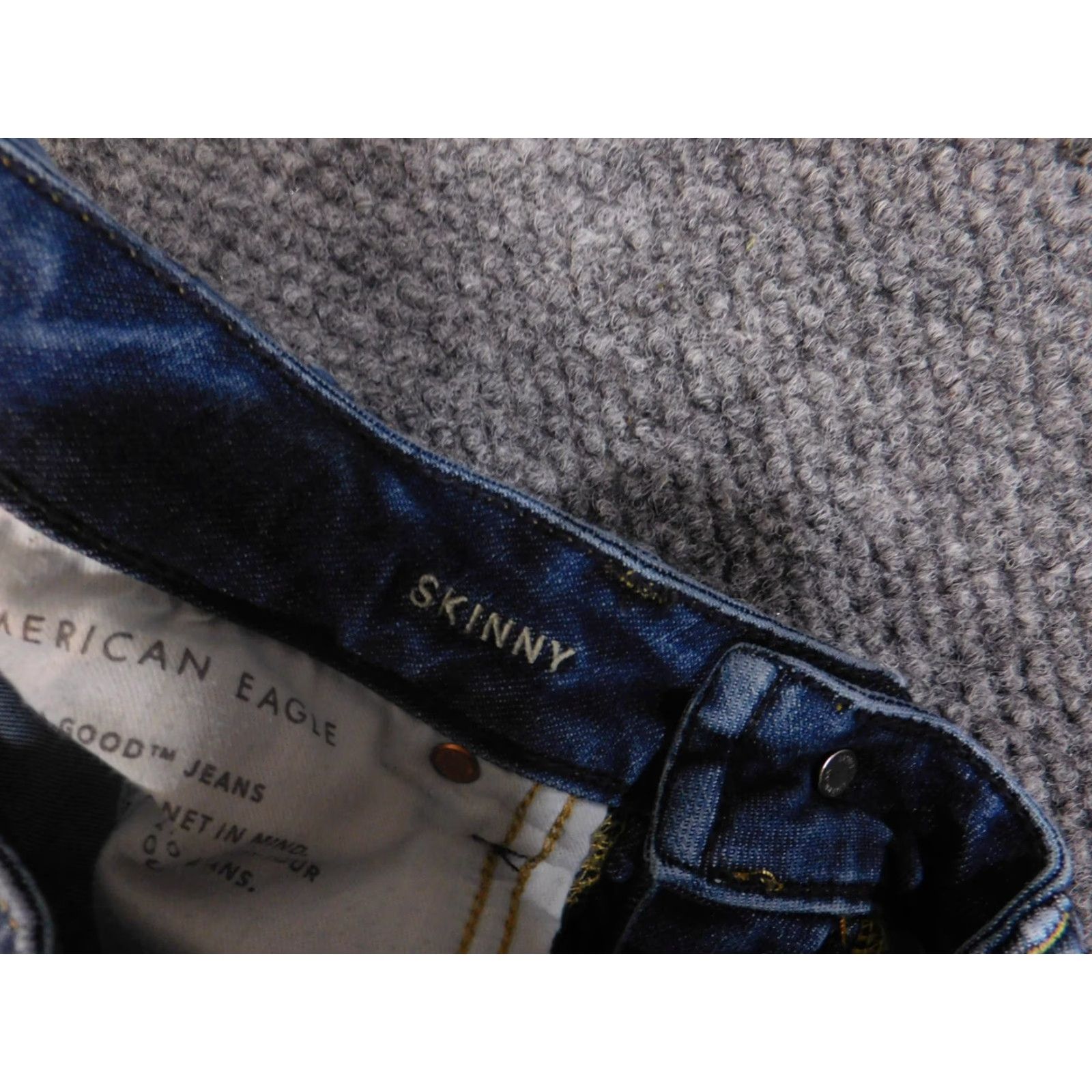 Vintage VINTAGE American Eagle Jeans Mens 28x32 Skinny Airflex Stretch Denim Distressed Blue Pants Size US 28 / EU 44 - 5 Thumbnail