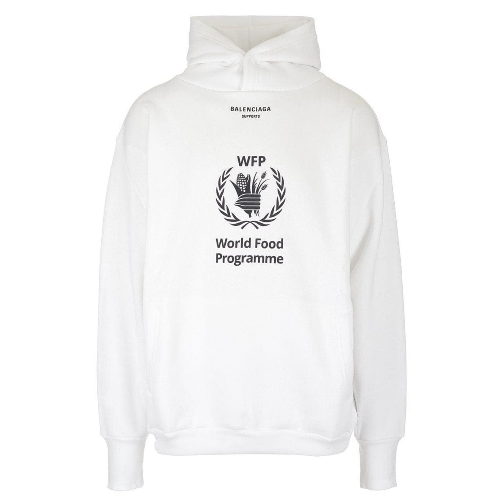 Image of Balenciaga World Food Programme Hooded Sweatshirt White, Men's (Size XS)