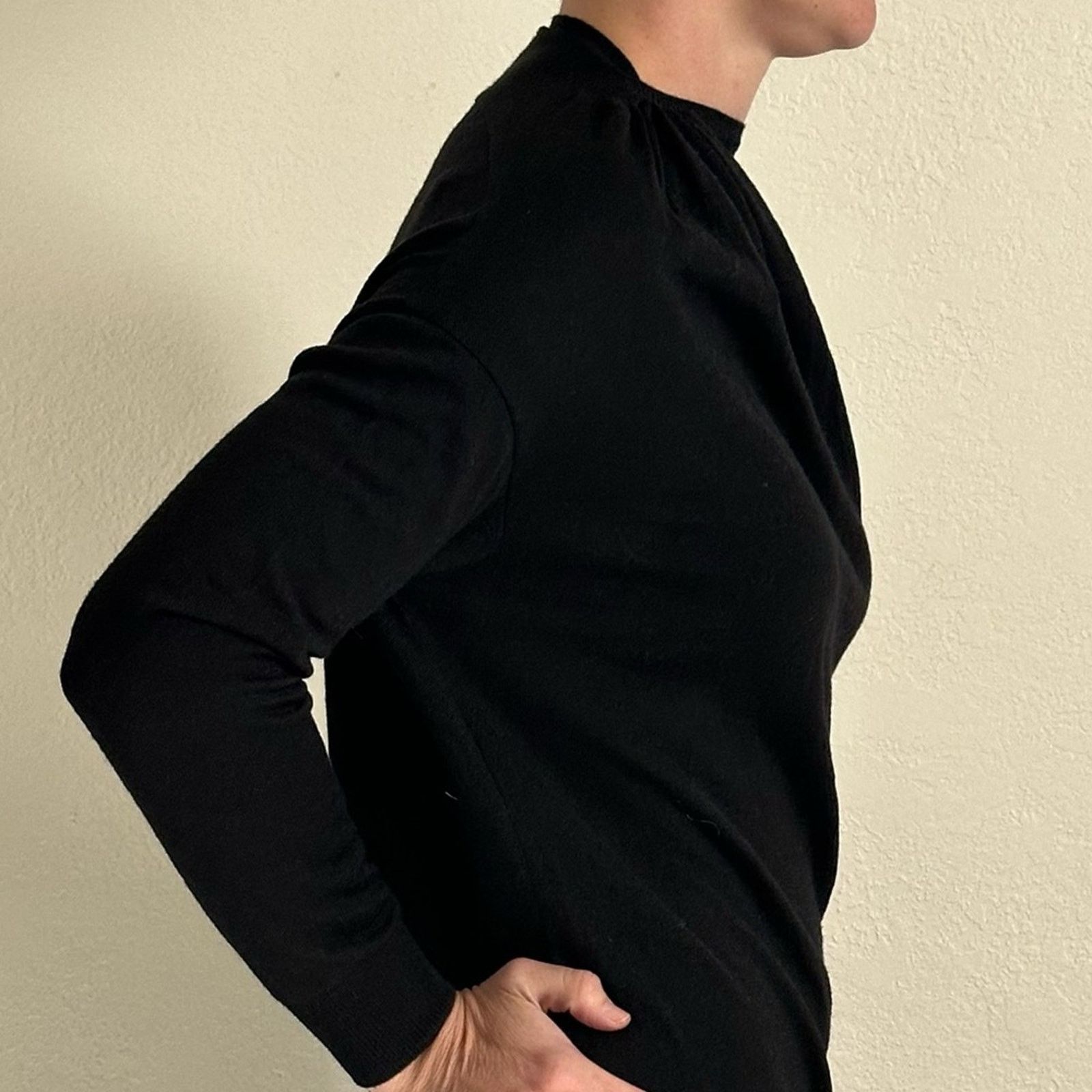 Lanvin Vtg Alber Elbaz Y2K Era Black Sweater Dress Wool Cash Silk Size XS / US 0-2 / IT 36-38 - 10 Thumbnail