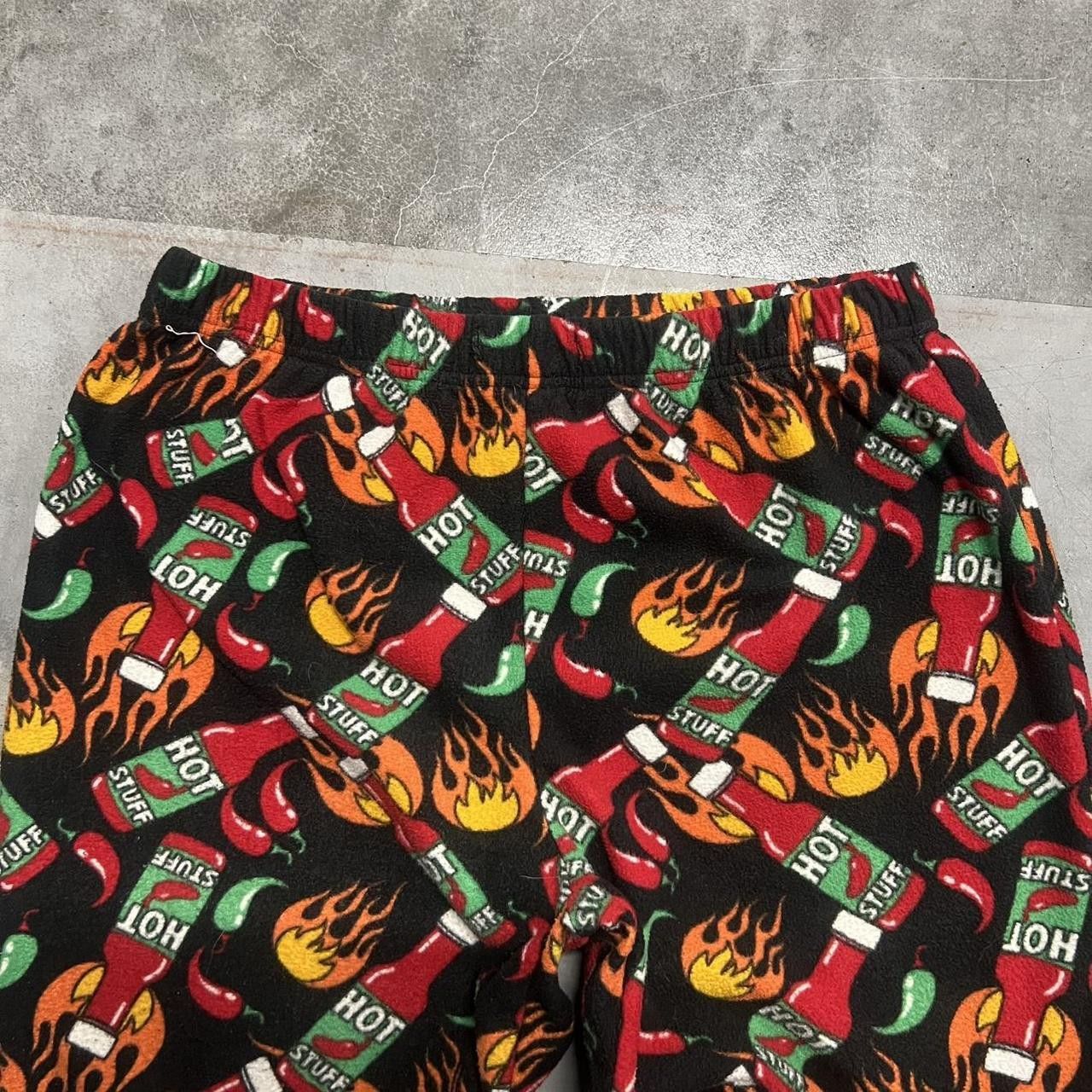 Vintage Crazy Vintage Y2K/2000s Baggy Hot Sauce Pajama SweatsPants with no pockets! Size US 36 / EU 52 - 3 Thumbnail