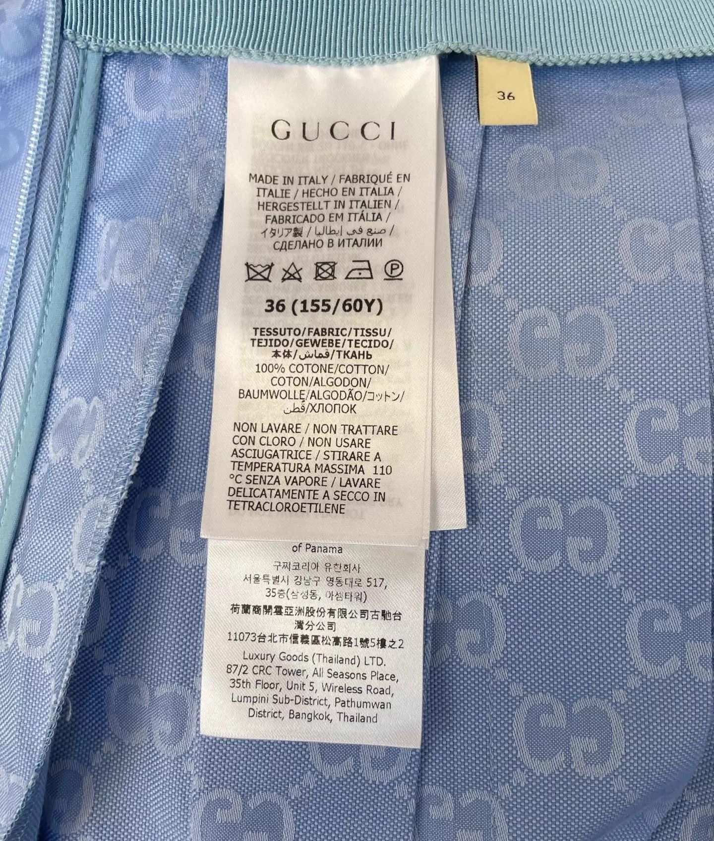 Gucci GUCCI logo all over blue pleated dress women's size 36 Size XS / US 0-2 / IT 36-38 - 5 Thumbnail