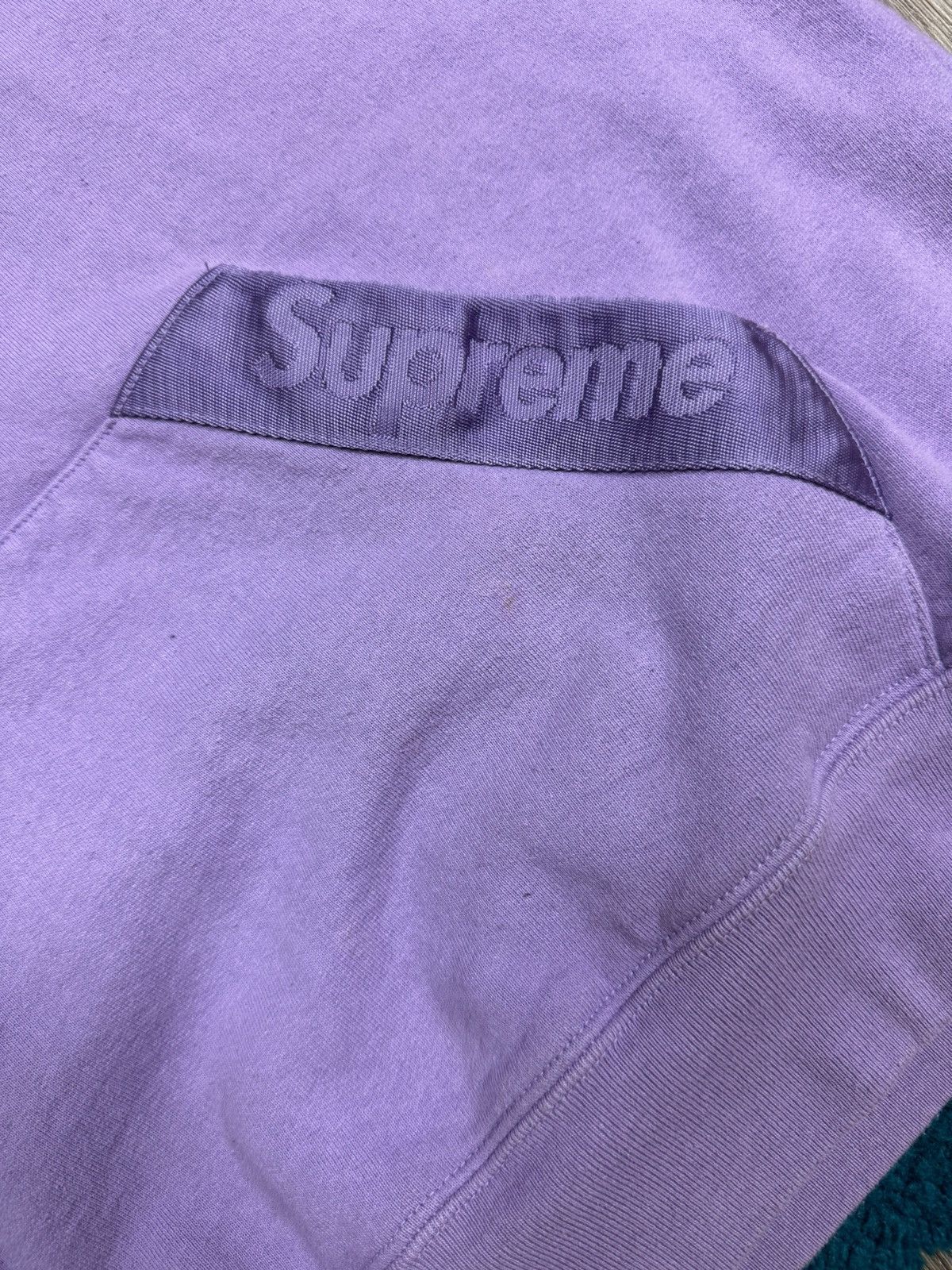 Supreme Supreme Tonal Webbing Hooded Sweatshirt Lavender Size US M / EU 48-50 / 2 - 3 Thumbnail