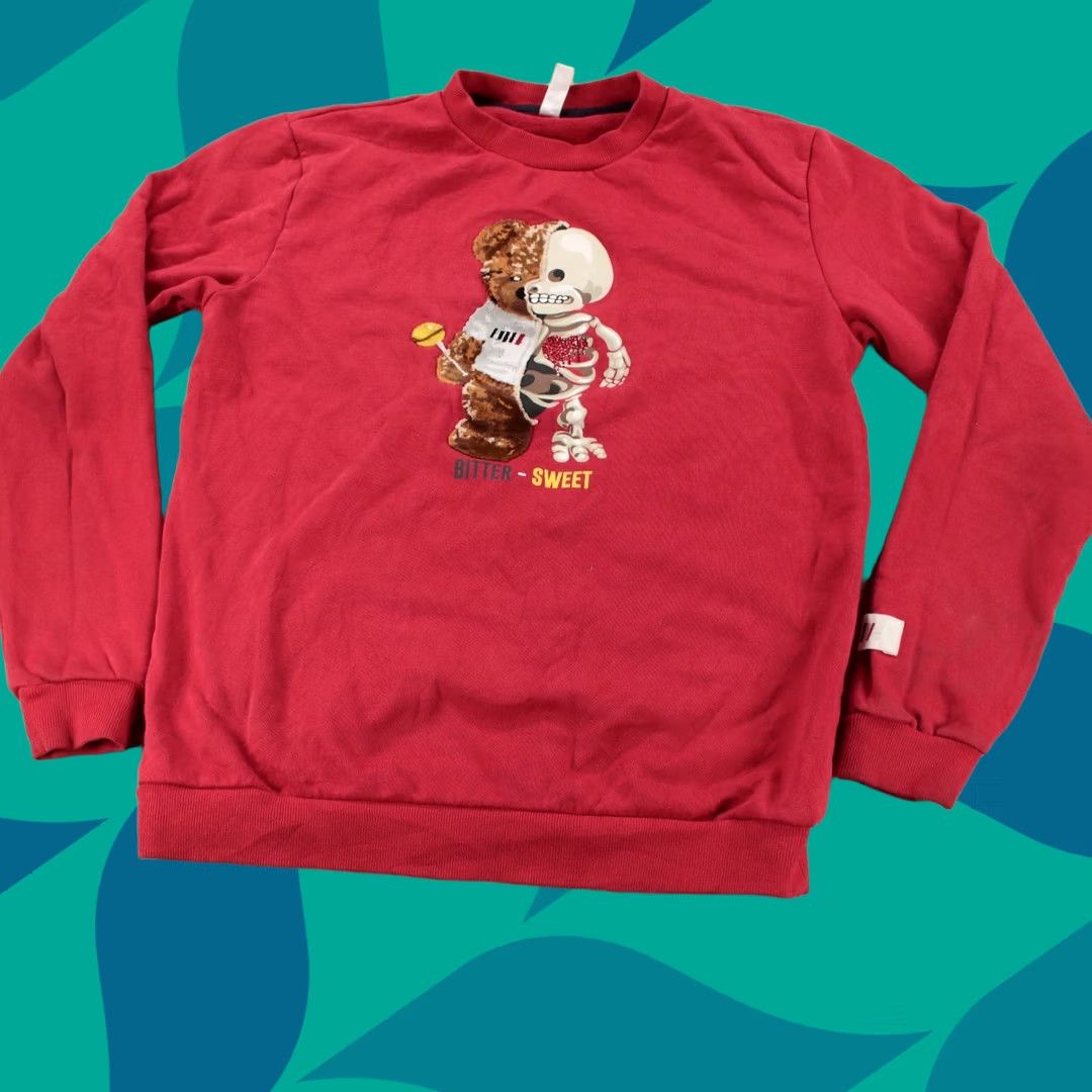 Vintage FIFTH LOOP Bitter Sweet teddy bear skeleton sweatshirt MEDIUM cute streetwear Size US M / EU 48-50 / 2 - 1 Thumbnail