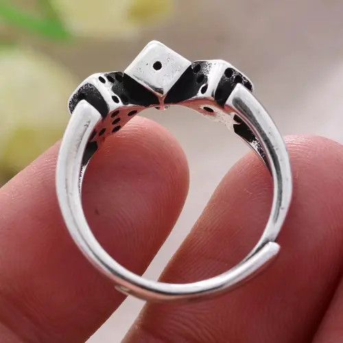 Jewelry Cute Triple Dice Adjustable Ring Size ONE SIZE - 2 Thumbnail