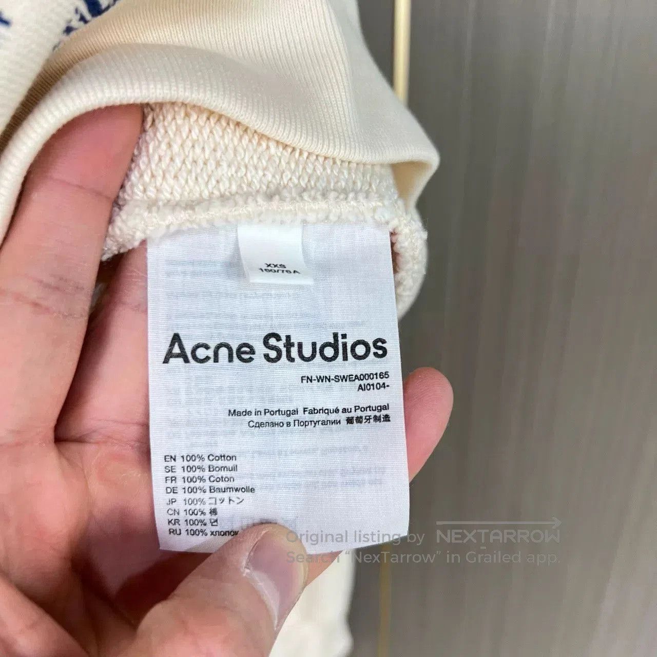 Acne Studios Acne Studios Beige Printed Sweatshirt. Size XXS / US 00 / IT 34 - 6 Thumbnail