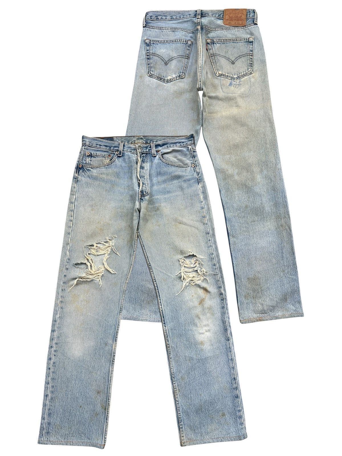 Levi's Vintage 90s Levis 501 Distressed Mudwash Denim Jeans 32x30 Size US 32 / EU 48 - 1 Thumbnail