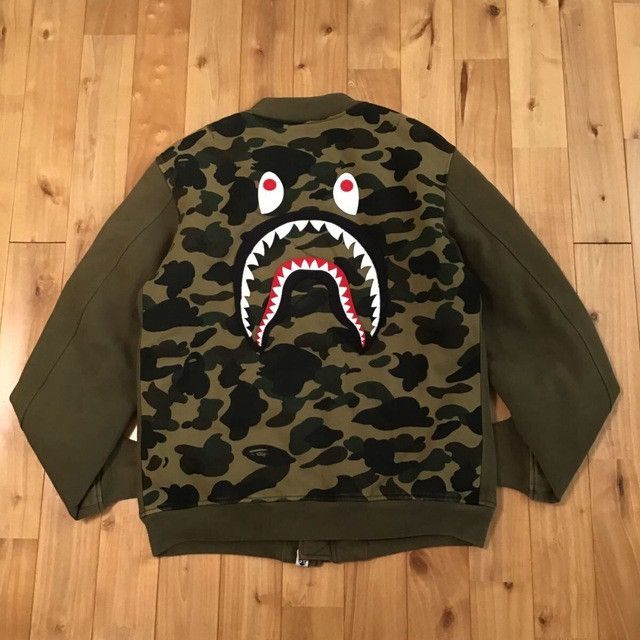 Bape BAPE SHARK MA-1 Sweat Bomber Jacket 1st camo a bathing ape Size US L / EU 52-54 / 3 - 3 Thumbnail