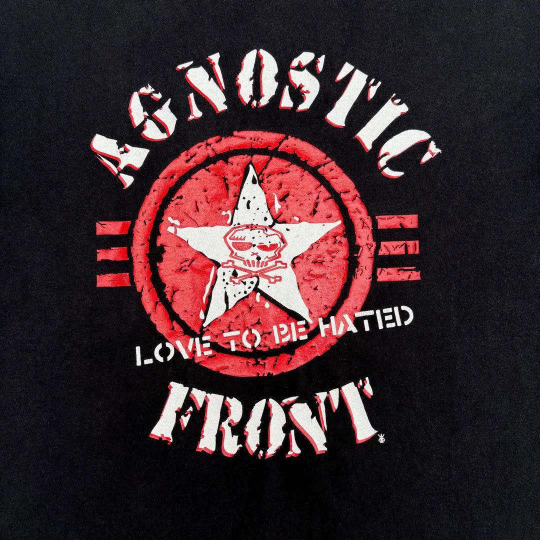 Band Tees Agnostic Front 1990 90s Vintage Love Be Hated Band T-Shirt Size US XL / EU 56 / 4 - 3 Thumbnail