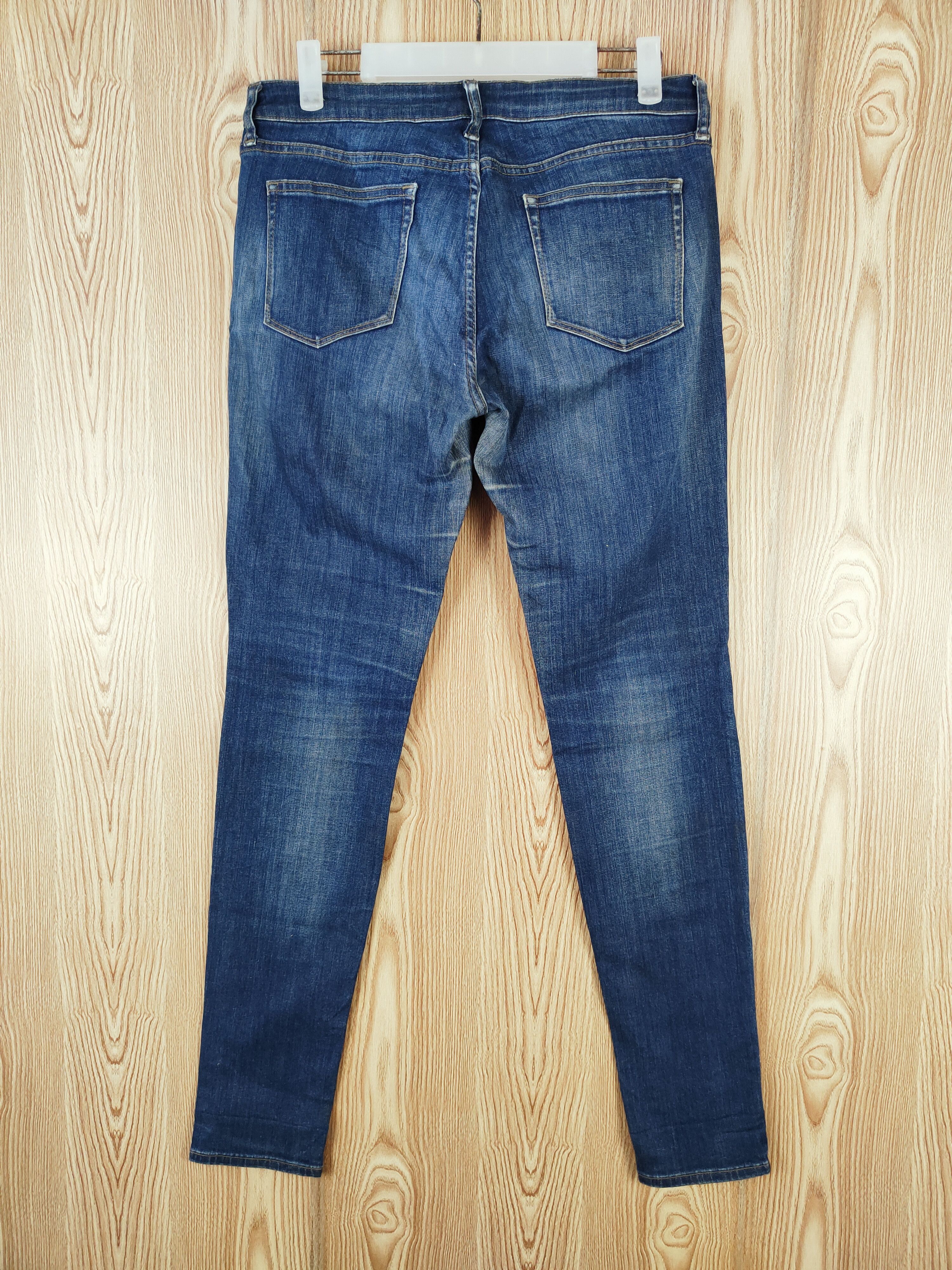 Uniqlo × Vintage Vintage Uniqlo Dark Blue Distressed Ripped Skinny Jeans Size 31" - 8 Thumbnail