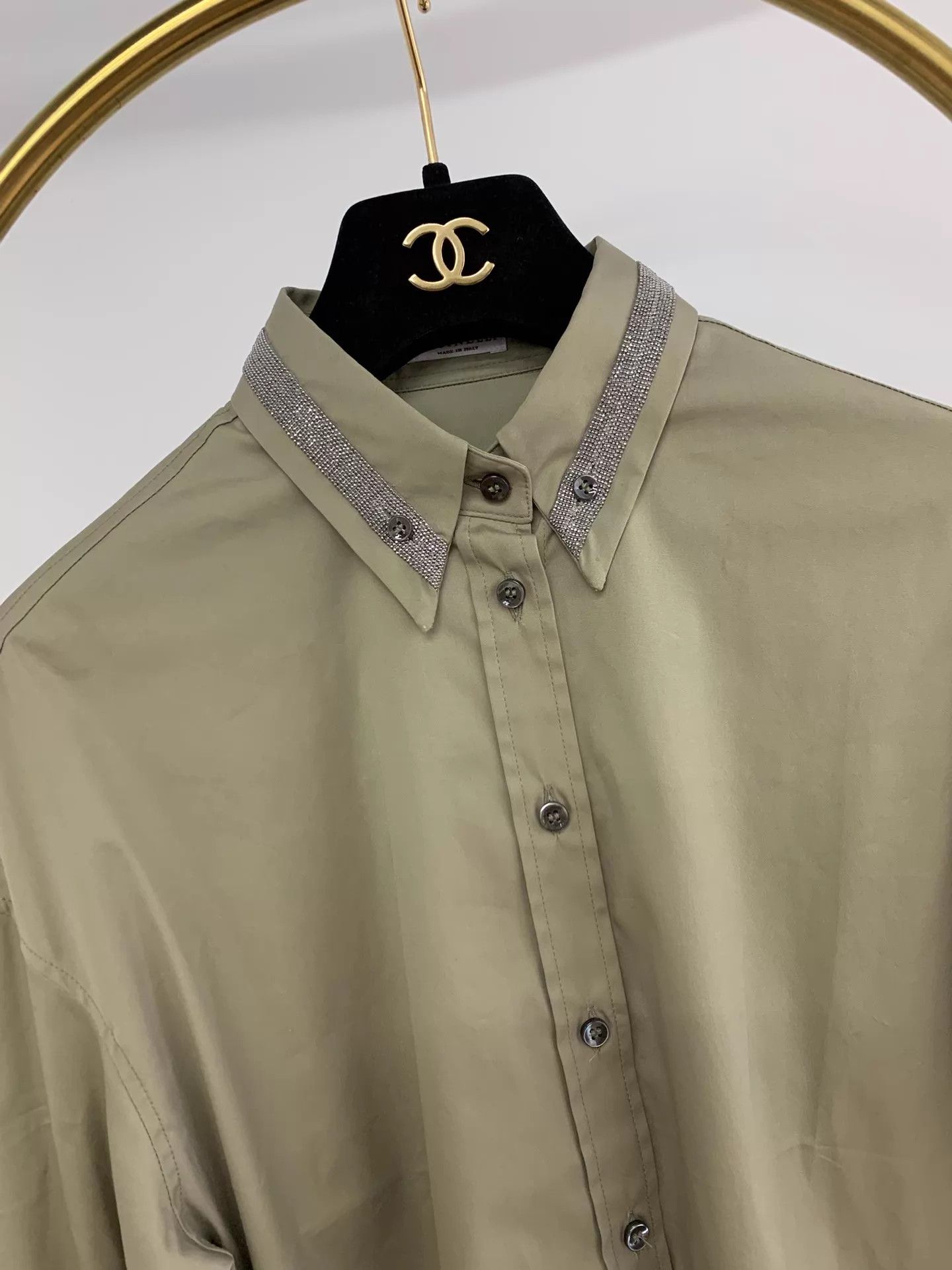 Brunello Cucinelli Brunello Cucinelli Beaded Collar XS Shirt Near New Size XS / US 0-2 / IT 36-38 - 2 Thumbnail