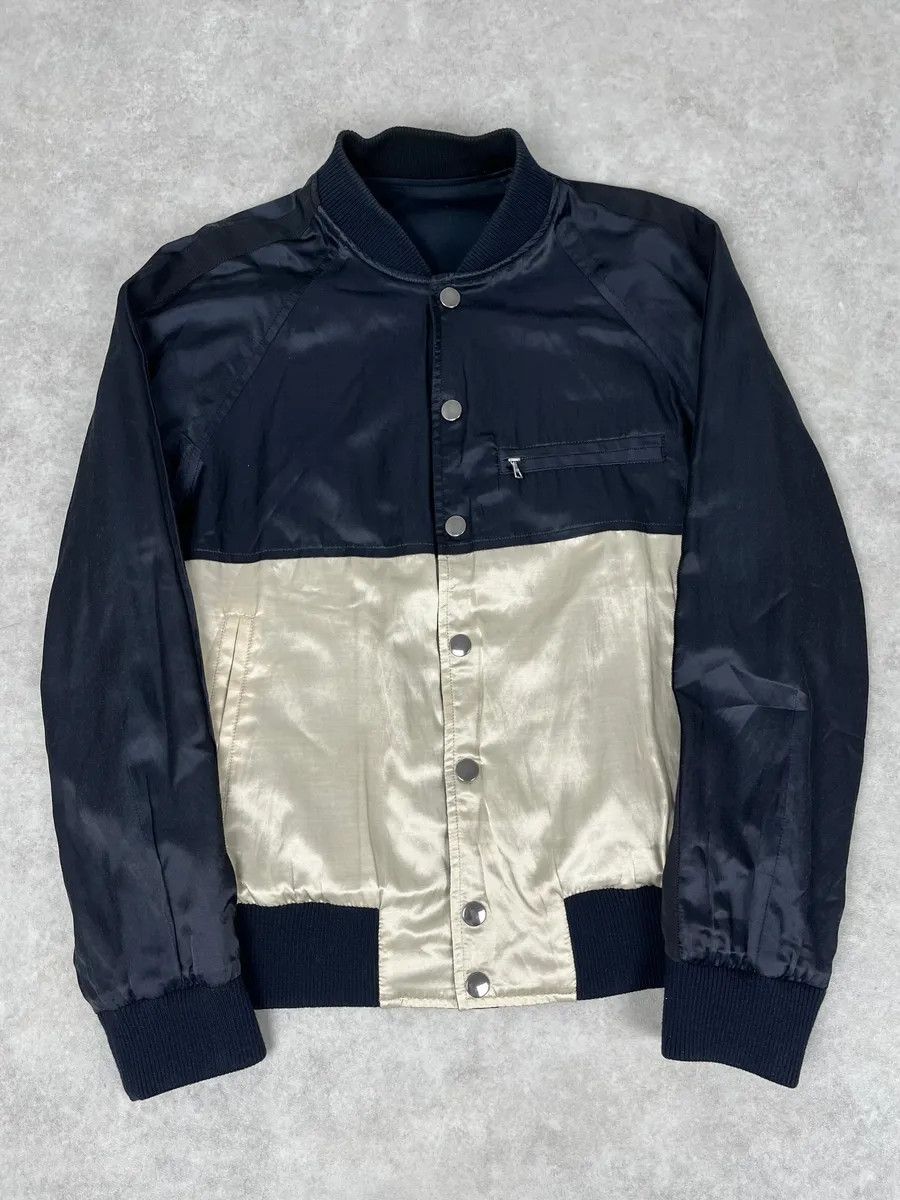 Dries Van Noten Dries Van Noten Beige & Navy Reversible Bomber Jacket Size US M / EU 48-50 / 2 - 1 Thumbnail