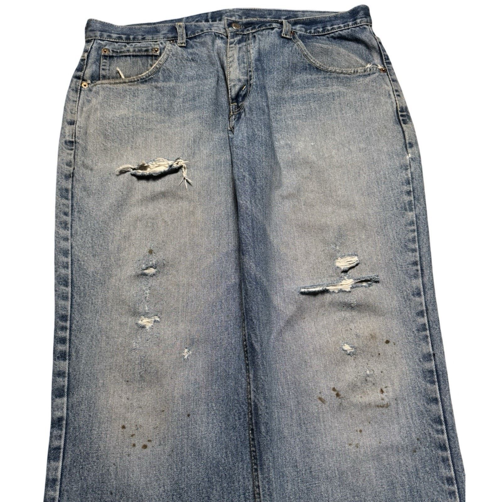 Levi's Y2K Levi's 550 Light Wash Denim Jeans Distressed 38 X 30 Size US 38 / EU 54 - 2 Thumbnail