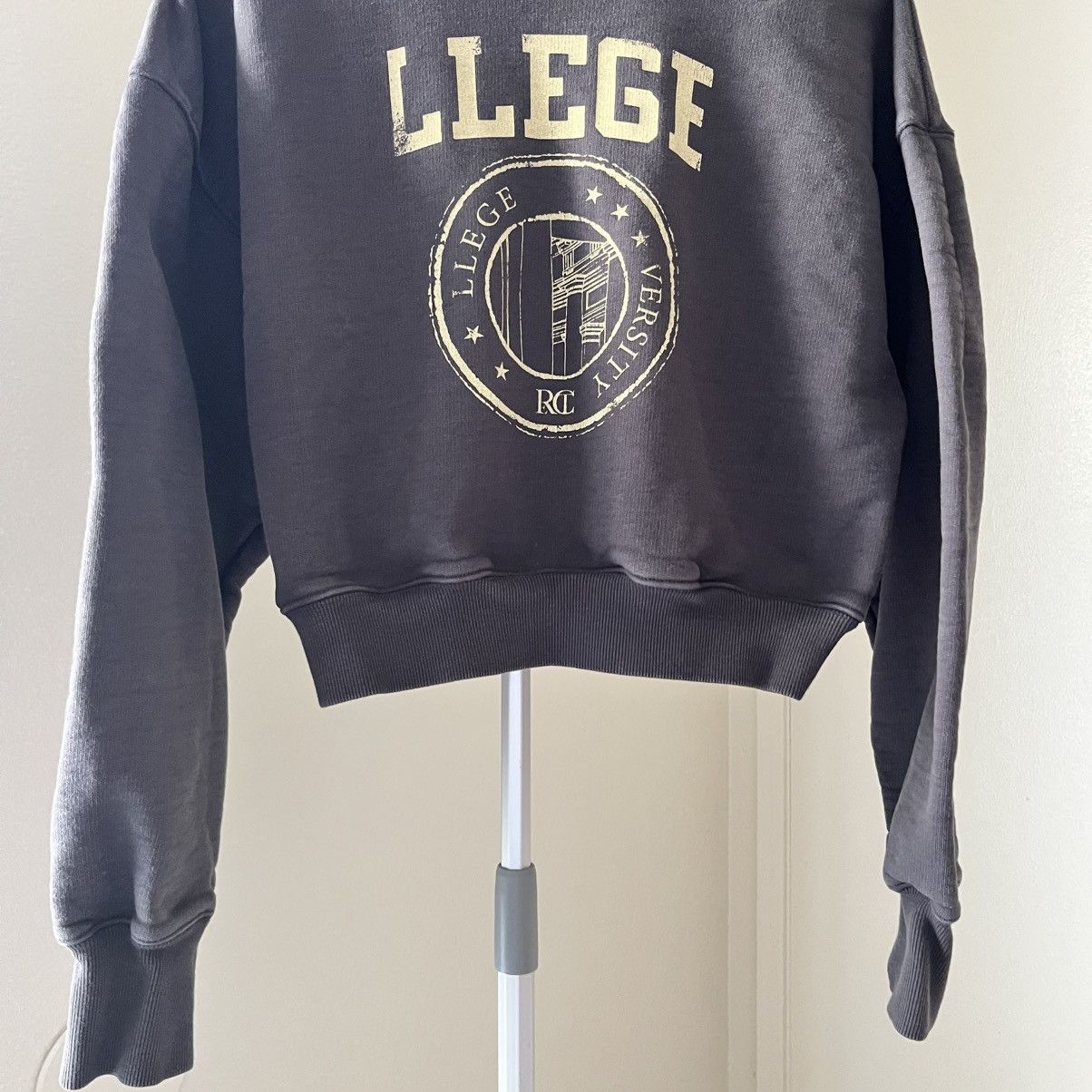 RECTO Recto Llege-logo Cropped Sweatshirt Gray Unisex One Size Size US S / EU 44-46 / 1 - 3 Thumbnail