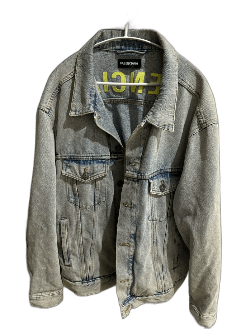 Balenciaga balenciaga yellow embroidered denim jacket unisex Size US L / EU 52-54 / 3 - 1 Thumbnail