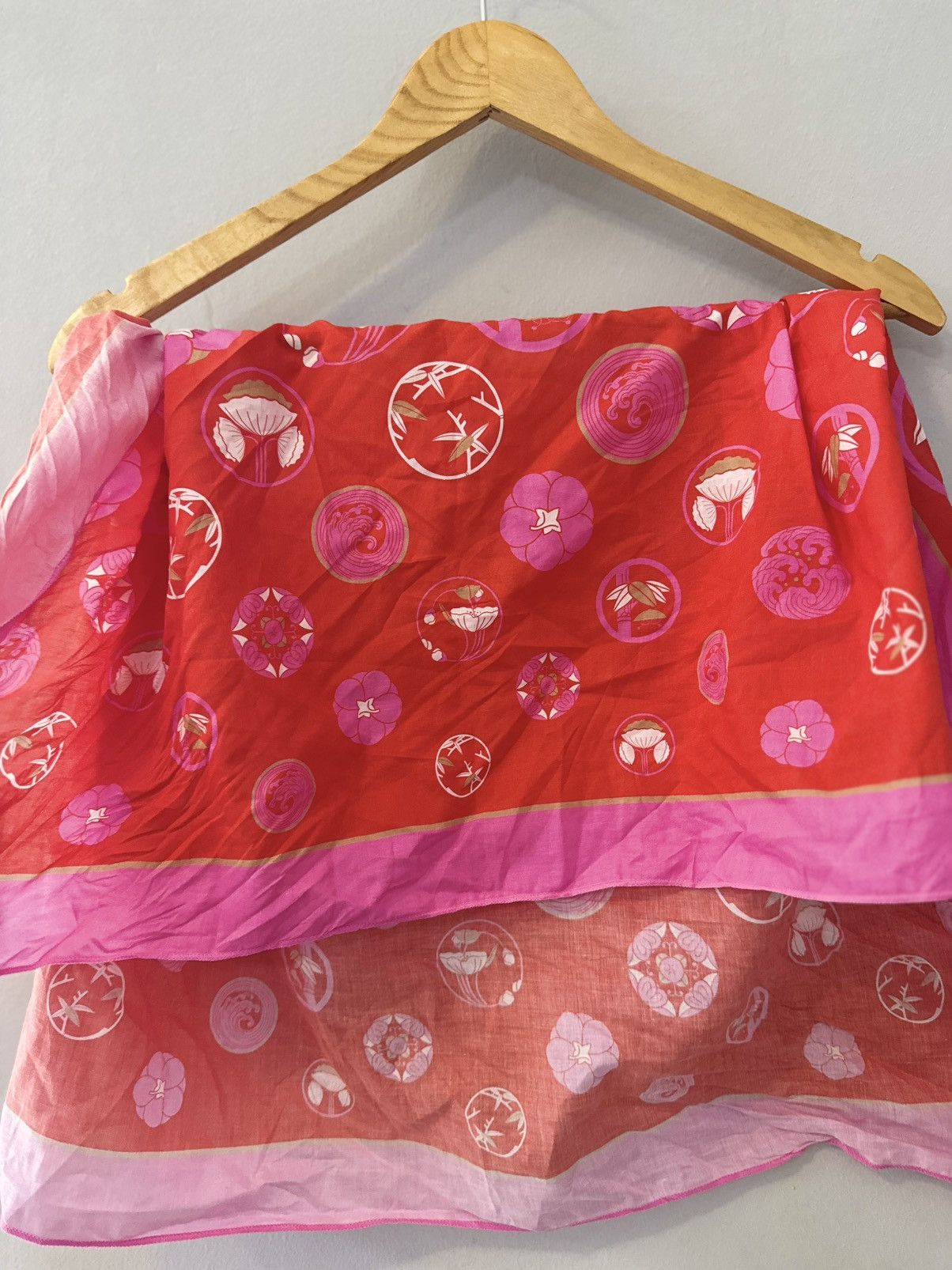 Kenzo Kenzo Pink Print Cotton Scarf Size ONE SIZE - 8 Thumbnail