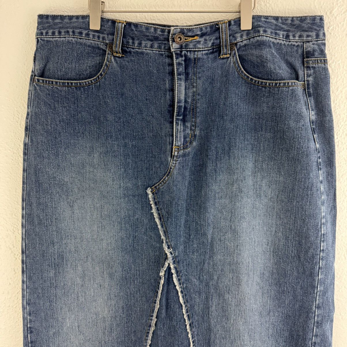 Other VENEZIA JEANS Vintage 90s Dark Wash Denim Plus Size Skirt Size 36" / US 14 / IT 50 - 2 Thumbnail