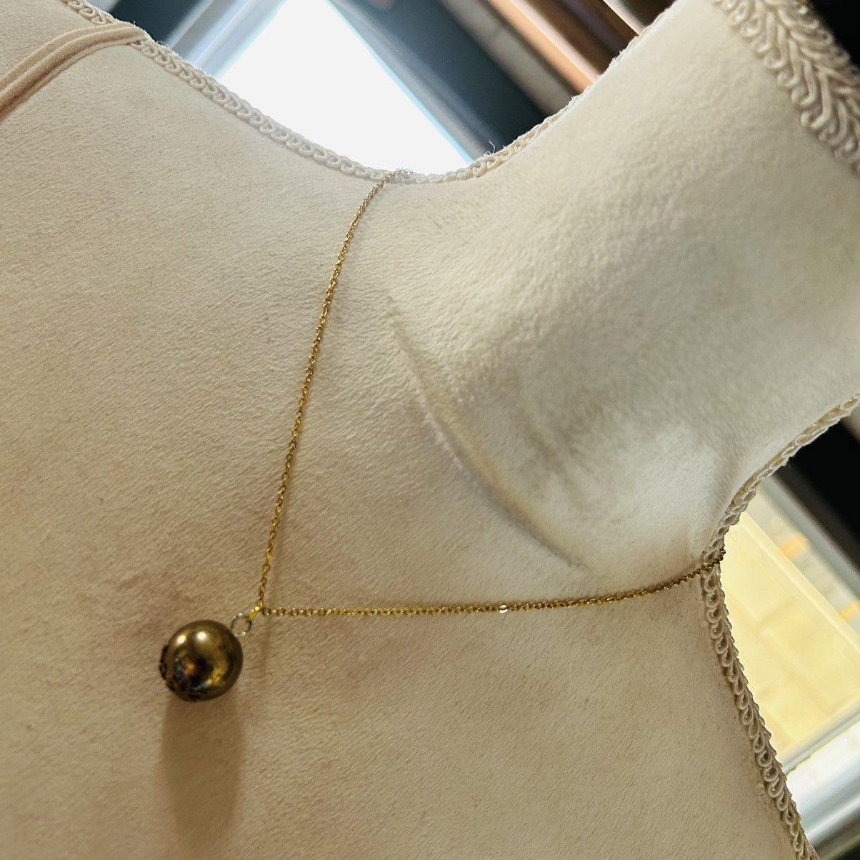 Handmade Handcrafted vintage bead capped gold metal ball necklace Size ONE SIZE - 2 Thumbnail