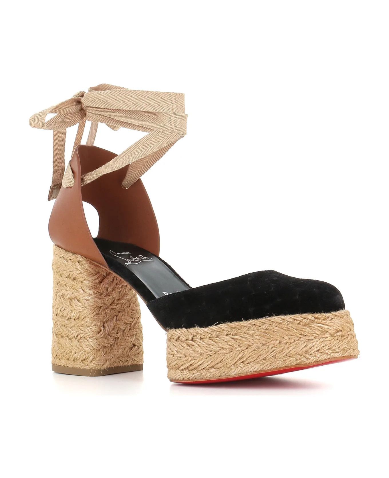 Christian Louboutin o1bcso1str0825 Brigissima 70 in Black/Beige Size US 7 / IT 37 - 3 Thumbnail