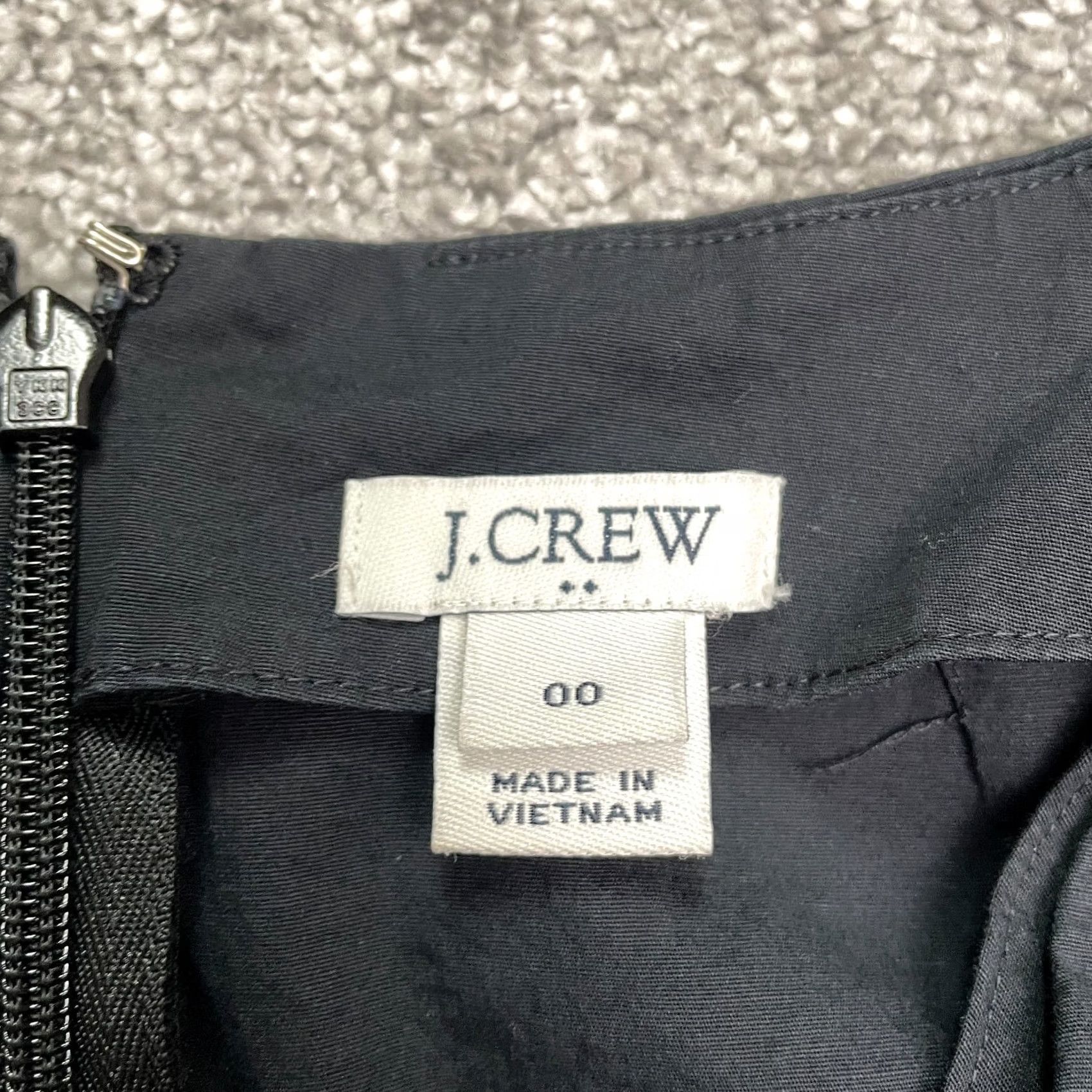J.Crew J.Crew Classic Shift Midi Dress Womens 00 Solid Black V-Neck Ruffle Tie Sleeve Size XXS / US 00 / IT 34 - 7 Thumbnail