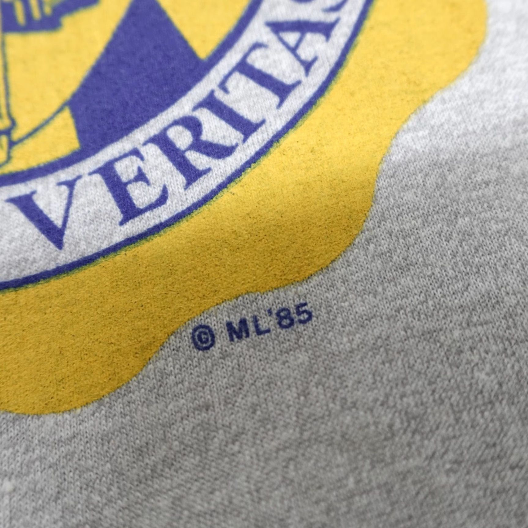 Vintage VINTAGE Novelty Shirt Small Gray 1985 No College In Vino Veritas Screen Stars Shirt Unisex Adults S Gray College Mens Size US S / EU 44-46 / 1 - 4 Thumbnail