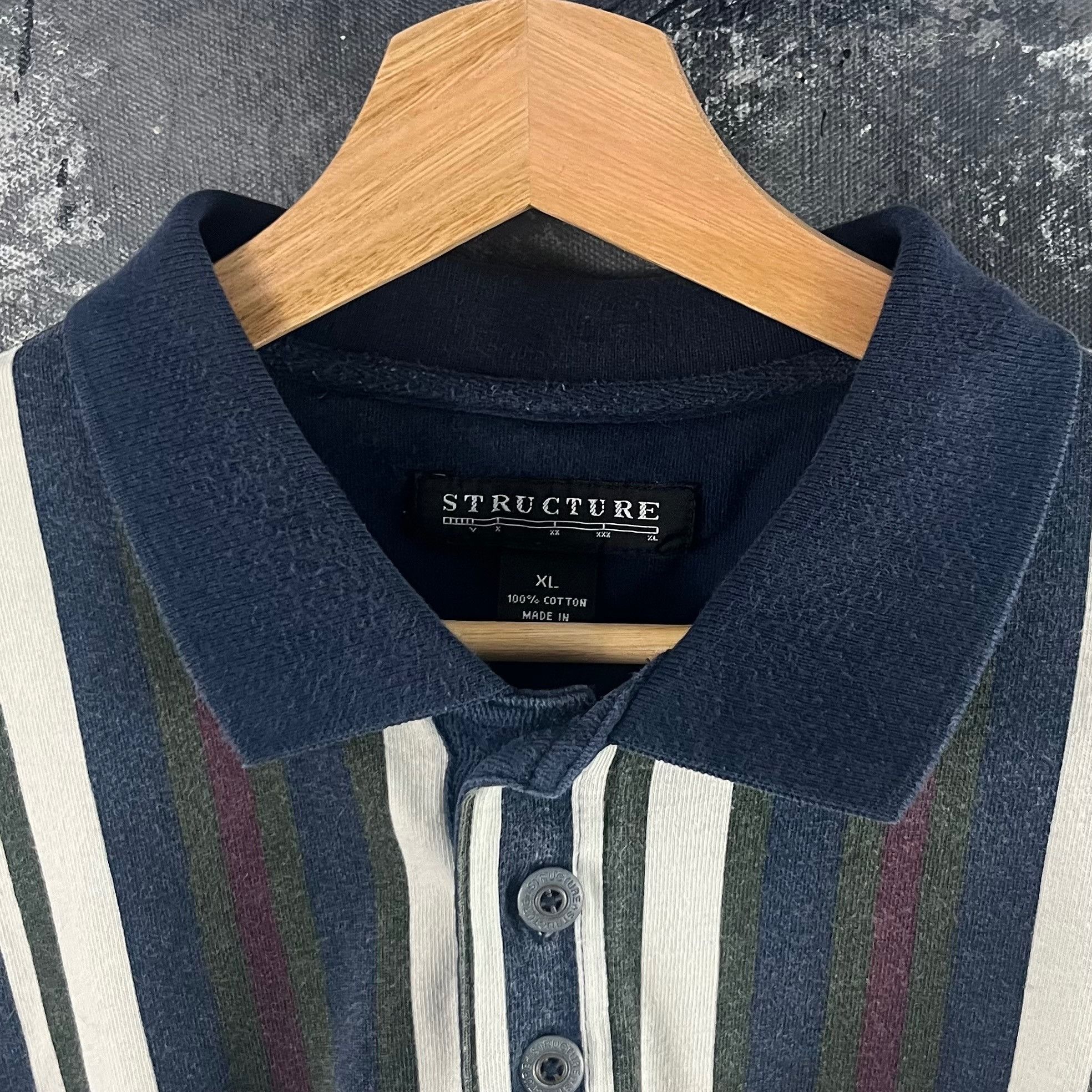 Structure × Vintage Vintage 90’s Structure rugby Size US XL / EU 56 / 4 - 3 Thumbnail