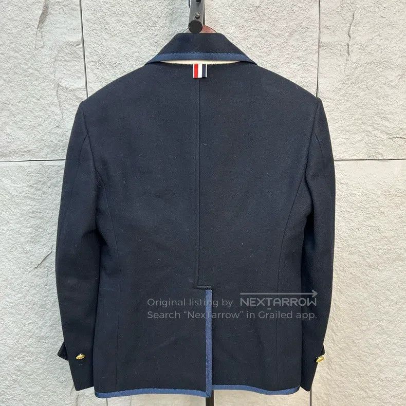 Thom Browne Thom Browne Classic Navy Blue Double-Breasted Coat Size US XS / EU 42 / 0 - 2 Thumbnail