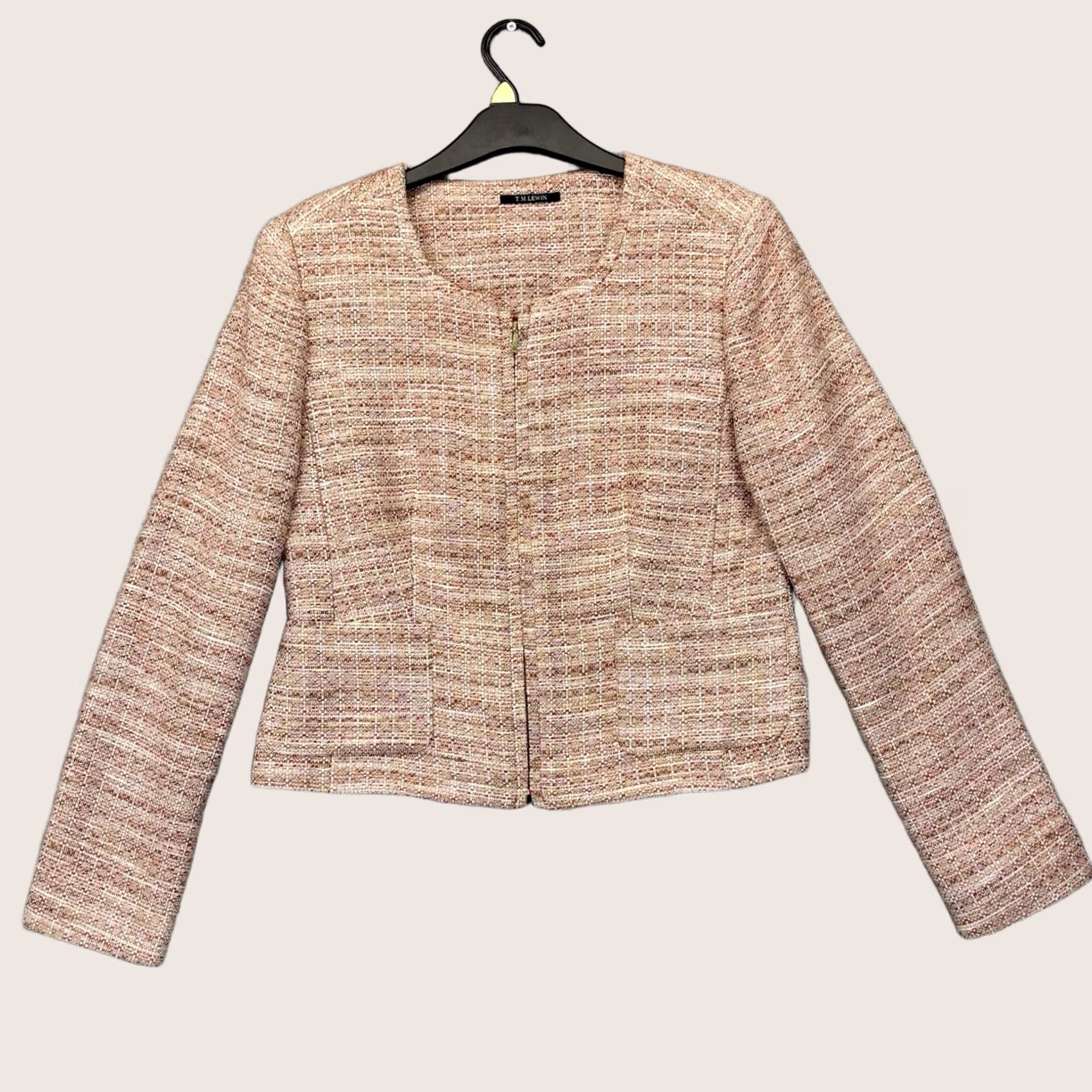 Vintage TM Lewin Crop Jacket Bailey Zip Front Size UK 12 Womens Multi Vgc Smart Casual Size XL / US 12-14 / IT 48-50 - 1 Thumbnail