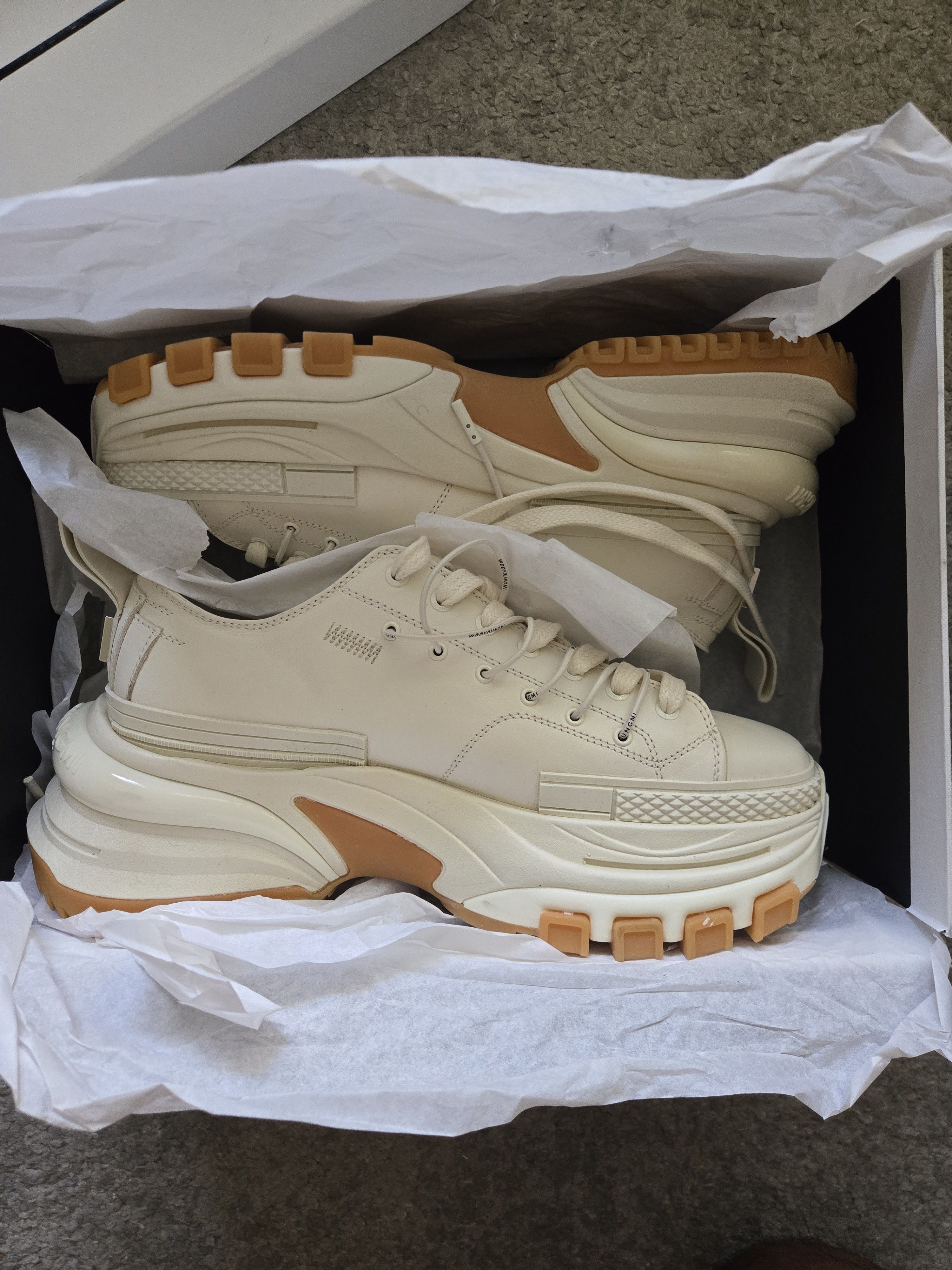 Wooyoungmi Off white ivory double laced sneakers Size US 8 / EU 41 - 1 Thumbnail