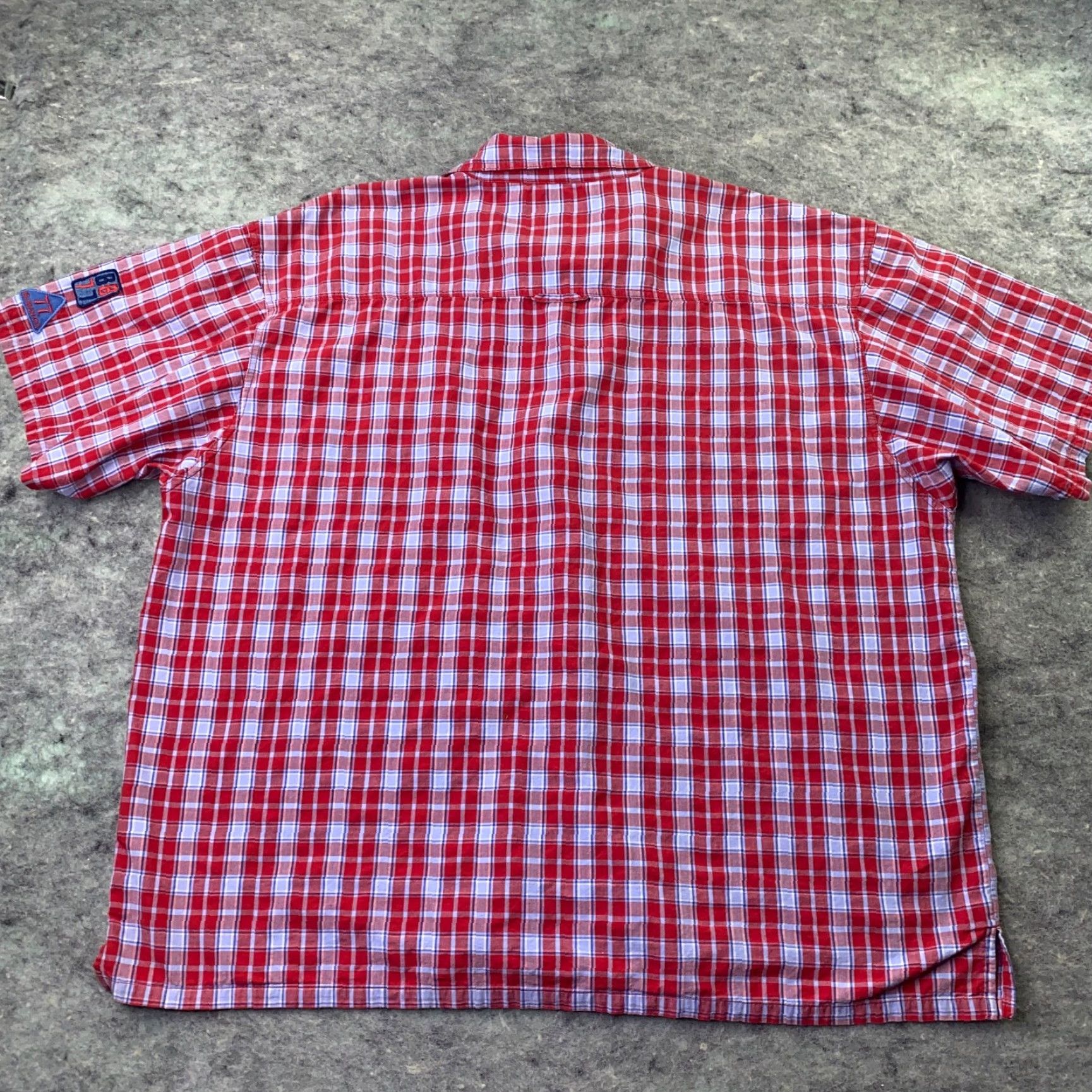 Bugle Boy VTG Bugle Boy Mens Shirt Plaid Button-Up Short Sleeve Red 2X Big & Tall Cotton Casual Beach Hawaiian 90s Mens Size US XXL / EU 58 / 5 - 7 Thumbnail