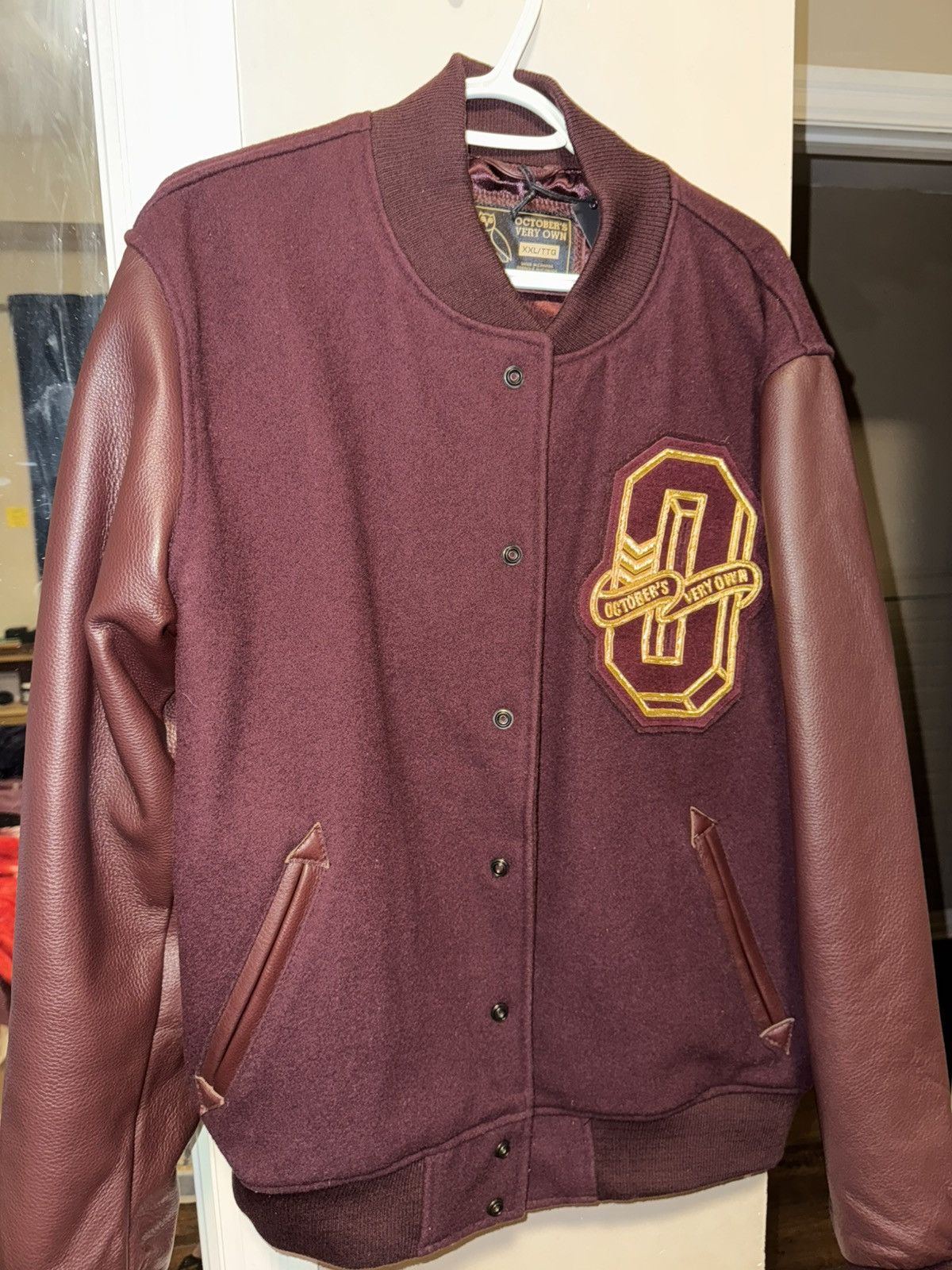October's Very Own OVO varsity jacket burgundy XXL Size US XL / EU 56 / 4 - 1 Thumbnail