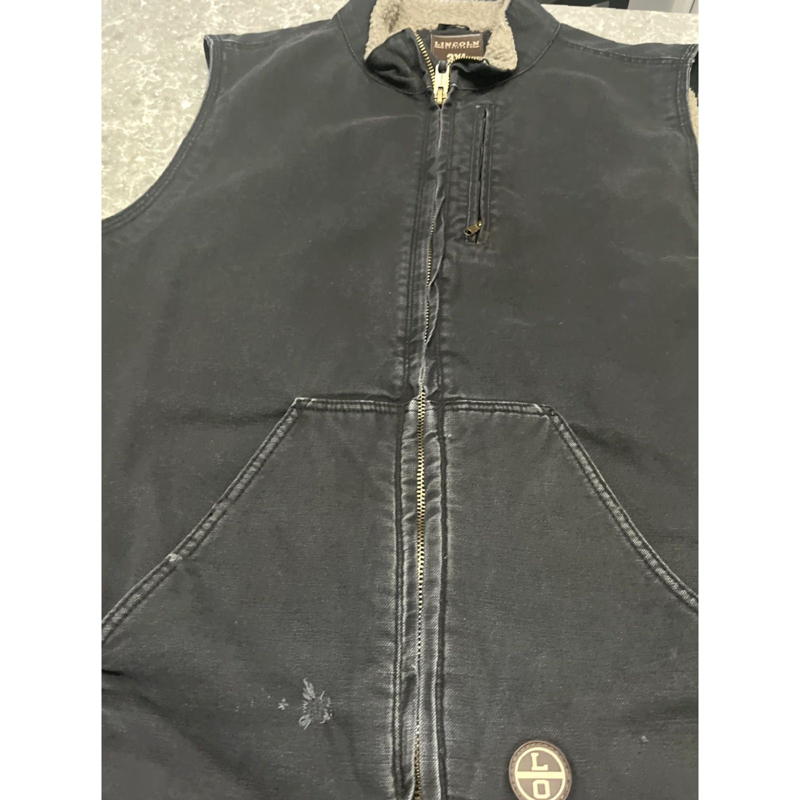 Vintage Lincoln Outfitters Vest Men 3XL Black Sherpa Lined Full Zip Pockets Outdoor Workwear Shirt Jacket? Size US XXL / EU 58 / 5 - 4 Thumbnail