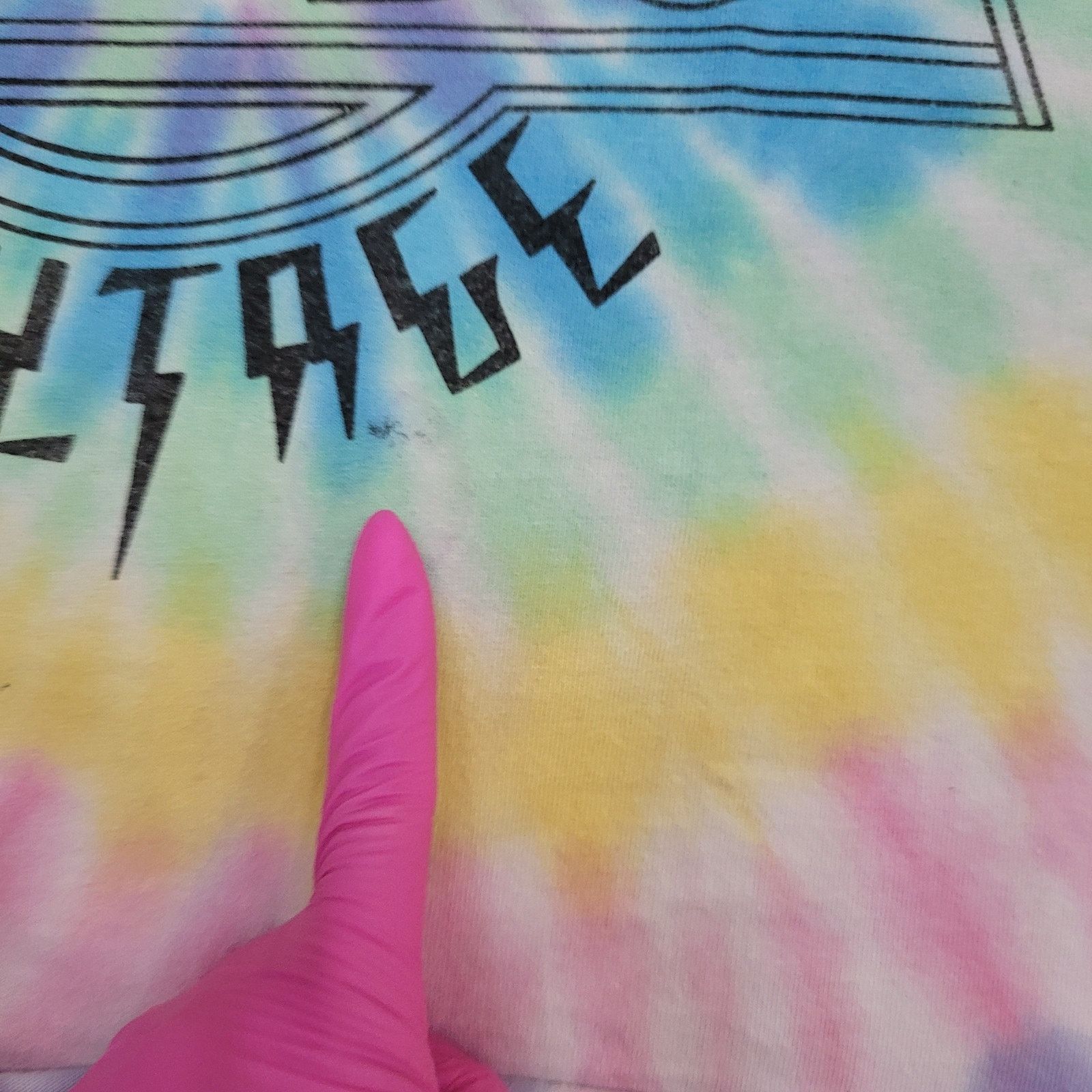 Other AC/DC High Voltage Pastel Tie-Dye Cropped T-Shirt Womens S/M Size M / US 6-8 / IT 42-44 - 5 Thumbnail