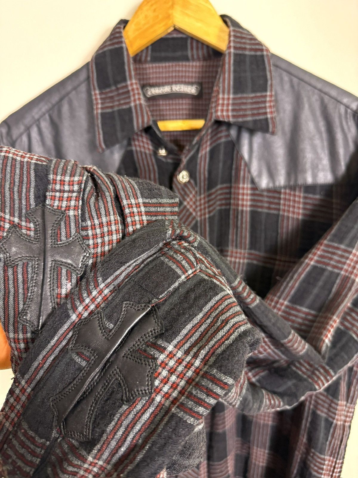 Chrome Hearts VINTAGE CHROME HEARTS RED CROSS PATCH FLANNEL Size US M / EU 48-50 / 2 - 1 Thumbnail