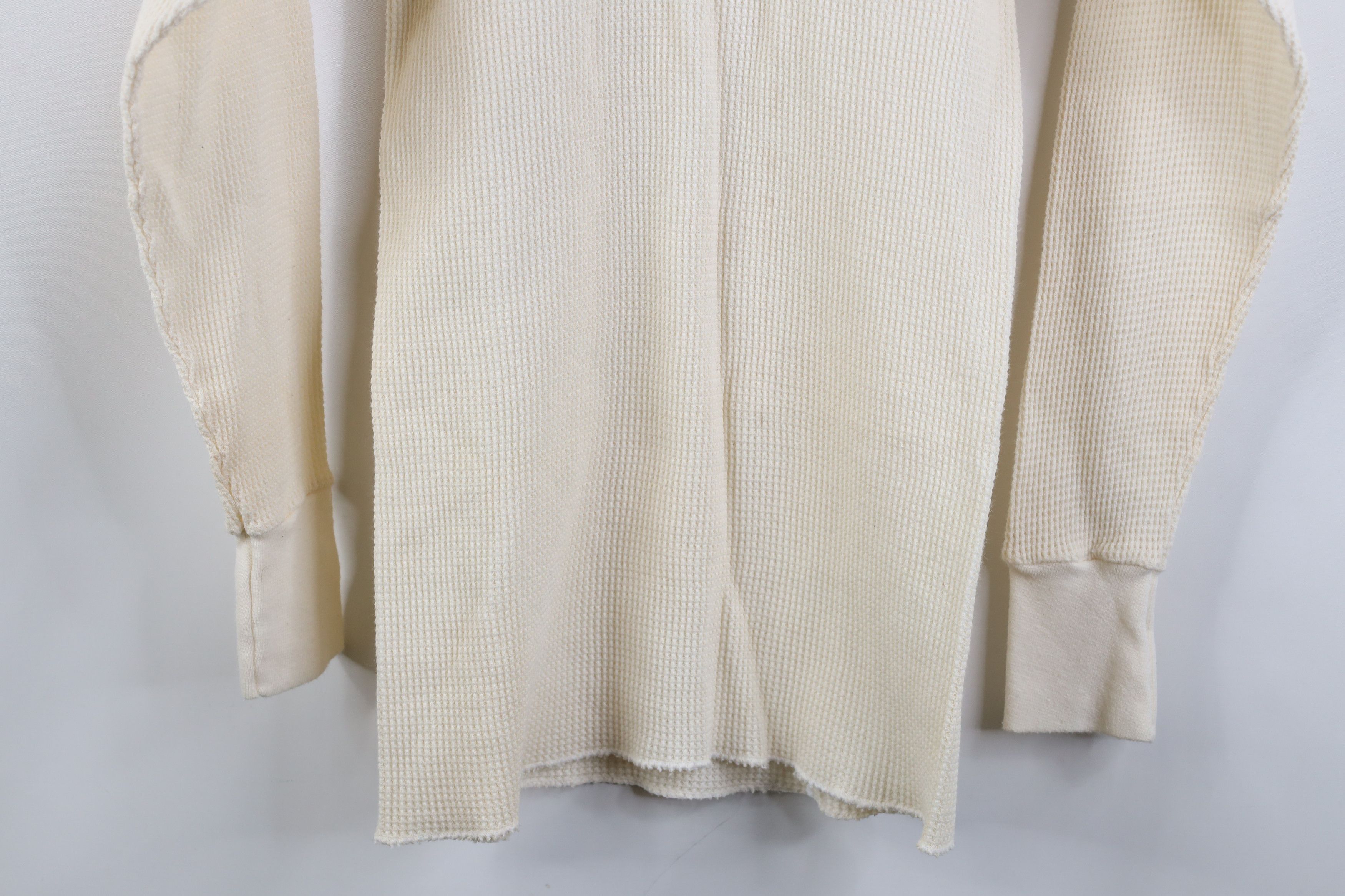 Vintage Vintage 70s Streetwear Thermal Waffle Knit T-Shirt Cream USA Size US M / EU 48-50 / 2 - 12 Thumbnail