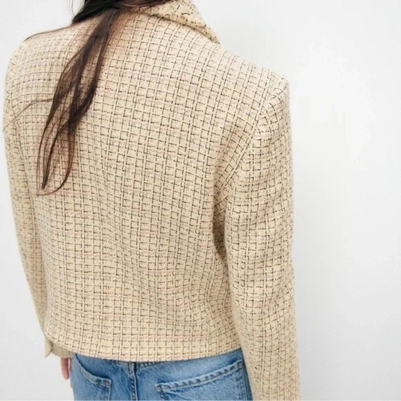 Zara RARE!!! ZARA Cropped Jacket with Frayed Trims NWT Size L / US 10 / IT 46 - 5 Thumbnail