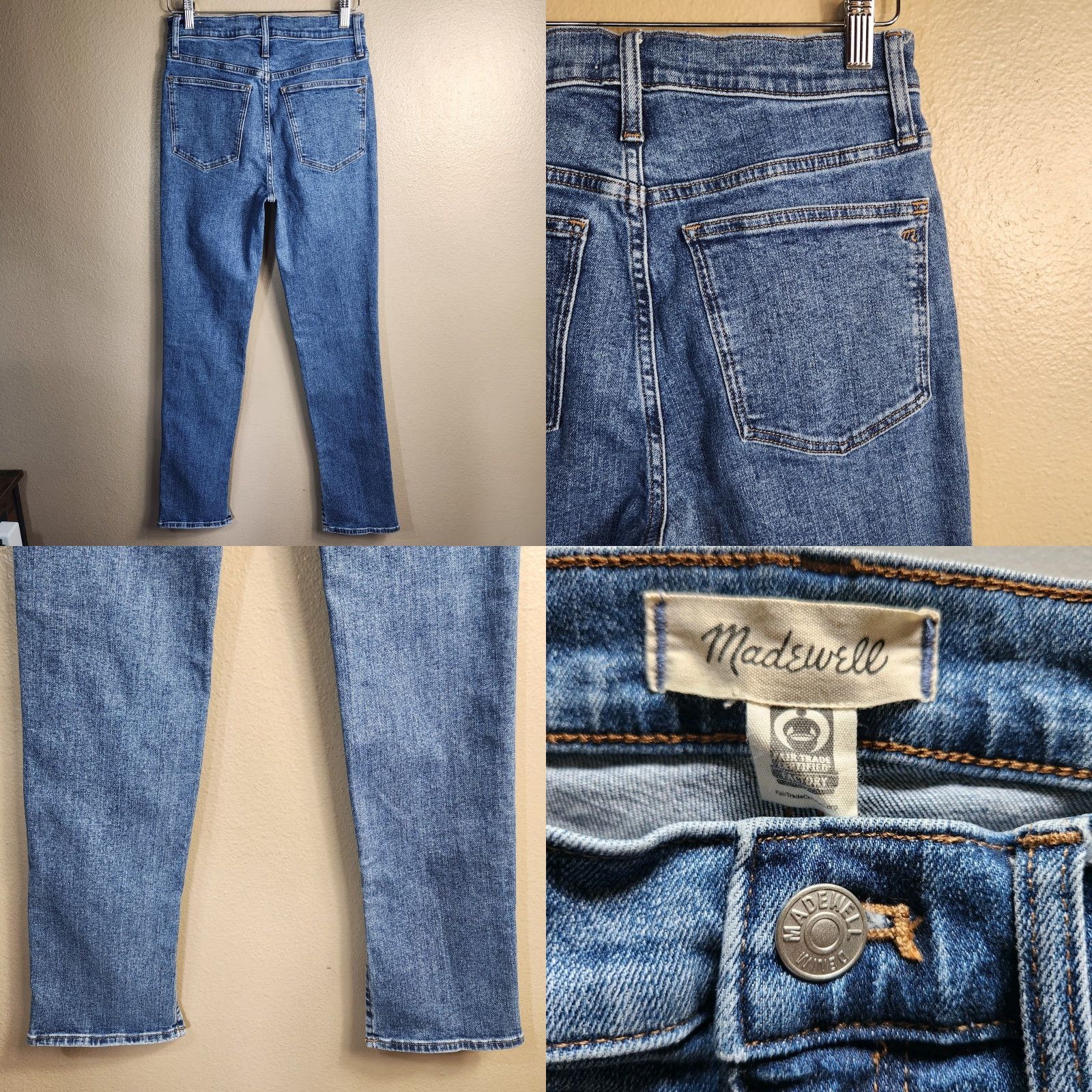 Madewell Madewell Womens |27| Mid-Rise Stovepipe Jeans Knowland Wash Slit-Hem Edition Jeans Size 27" / US 4 / IT 40 - 8 Thumbnail