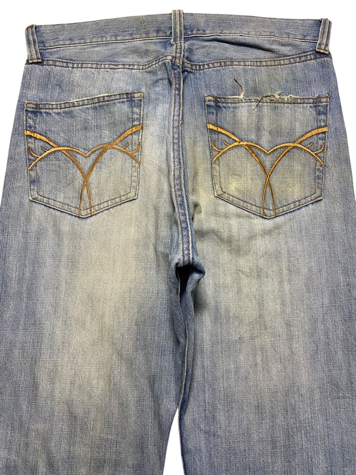 Japanese Brand Distressed Denim with Silver Cros Thunder Bootcut Jeans Size US 32 / EU 48 - 4 Thumbnail