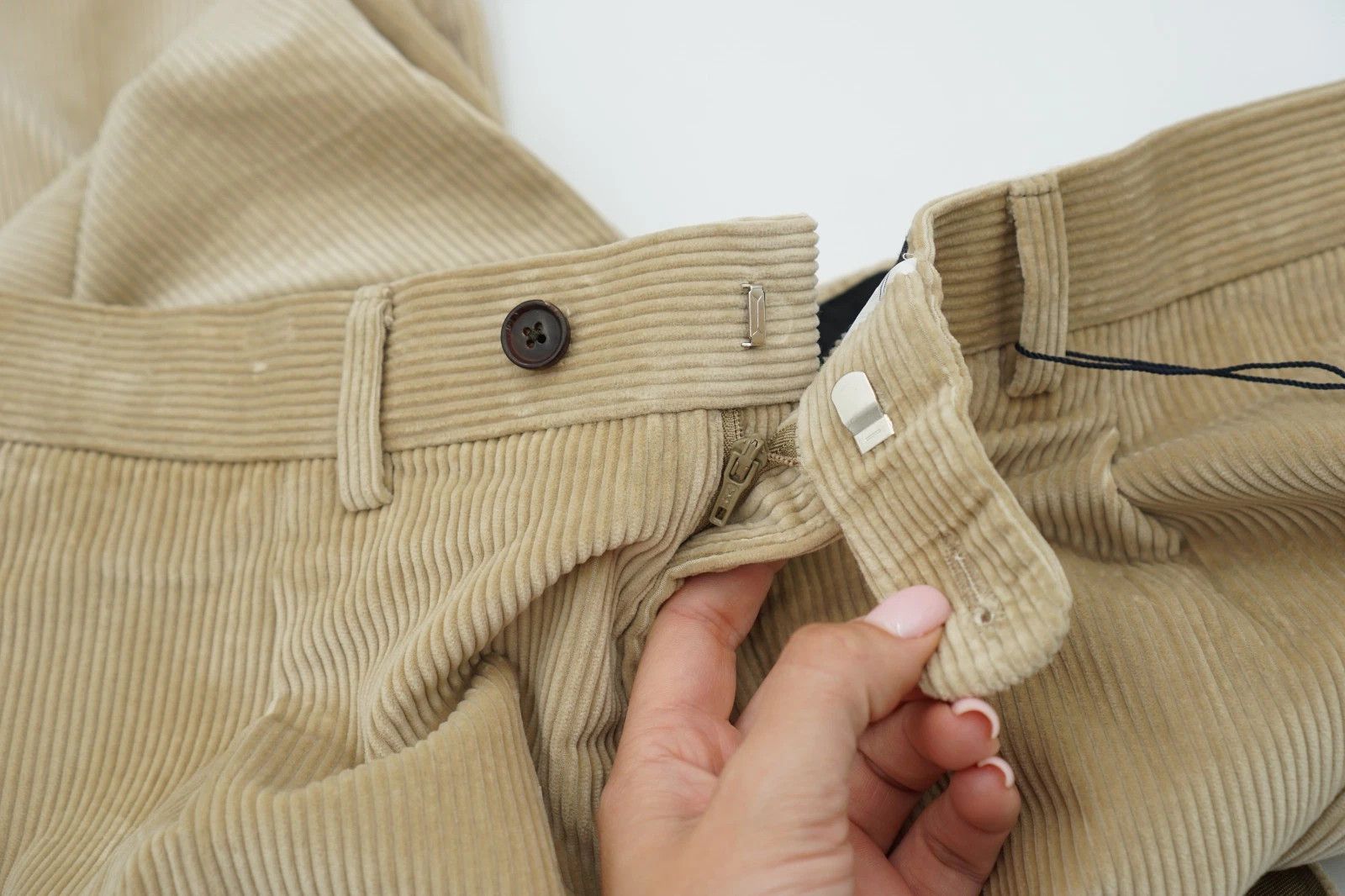 Suitsupply Men Suitsupply Pants Velvet Pontogio Cotton Beige UK/US38S Size 38S - 3 Thumbnail