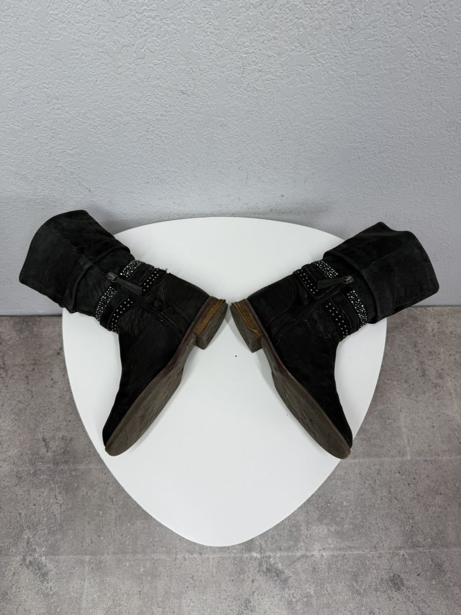 If Six Was Nine Vintage Y2K Black Leather Side Zip Boots Guidi Marsell Style Size US 7.5 / EU 40-41 - 12 Thumbnail